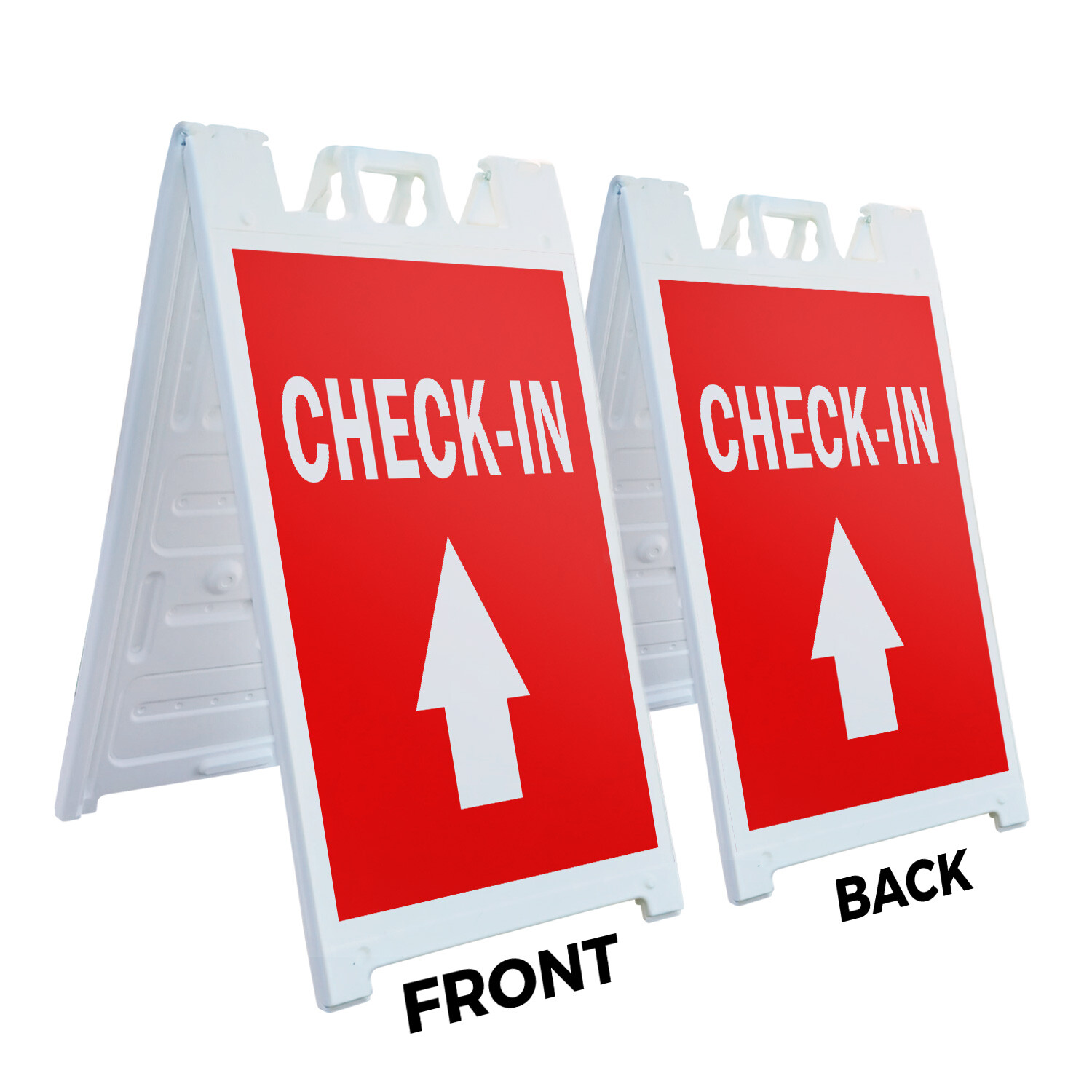 A-frame Sidewalk Check-in With Up Arrow 24″ x 36″ Double Sided A-Frame Sidewalk