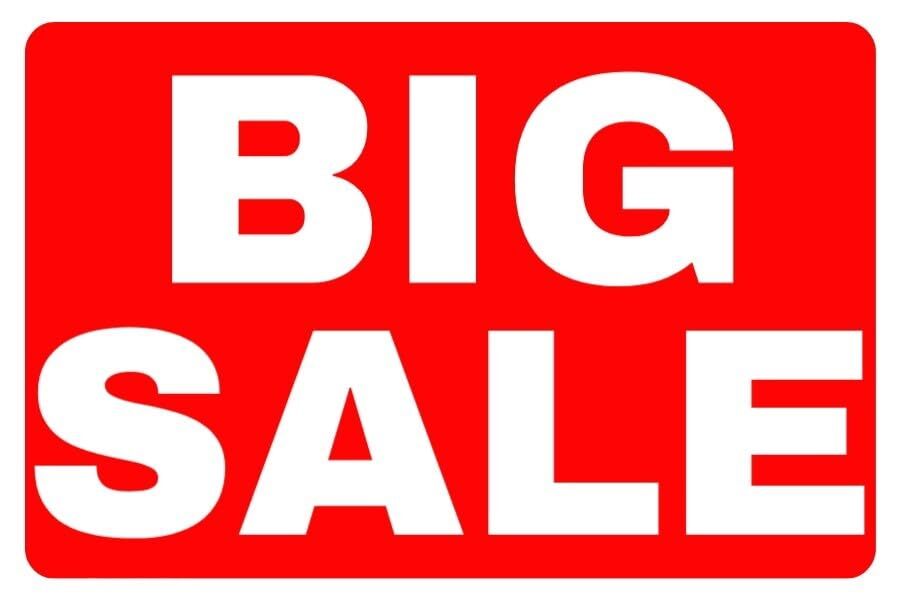 Big Sale Business Retail Counter Informational Sign | Plastic | 12″w x 8″h
