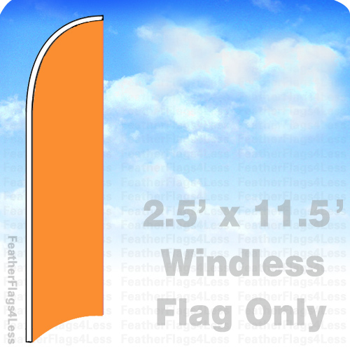 Solid Color ORANGE – Windless Swooper Feather Flag Banner Sign 2.5×11.5′ – b