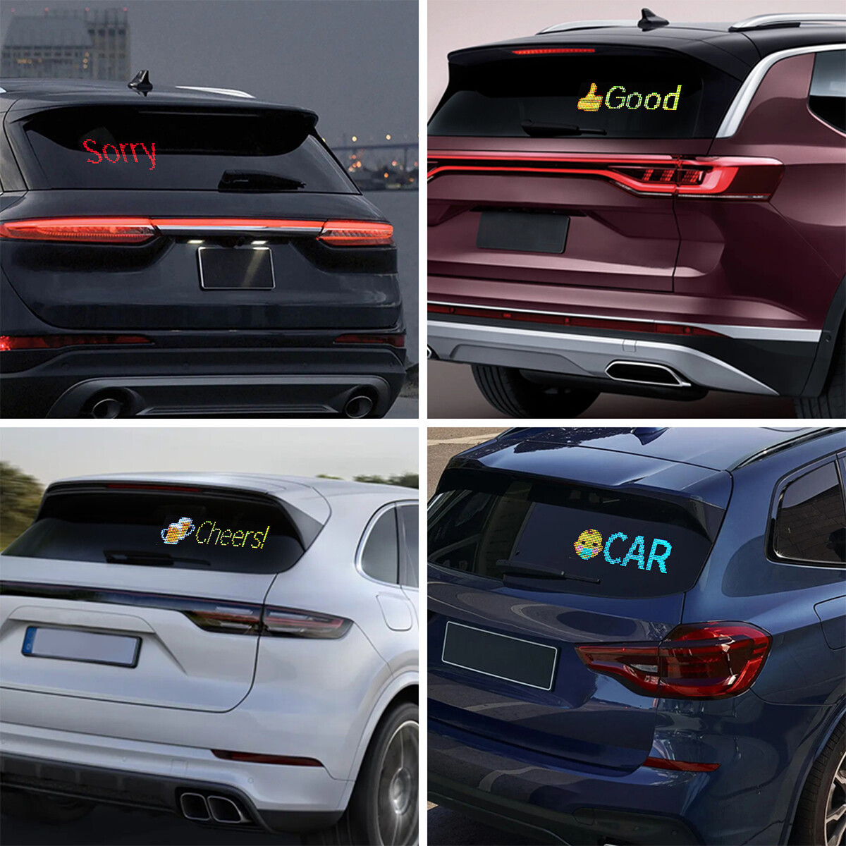 USB HD LED Car Flexible Sign Scrolling Message Display Screen APP Programmable