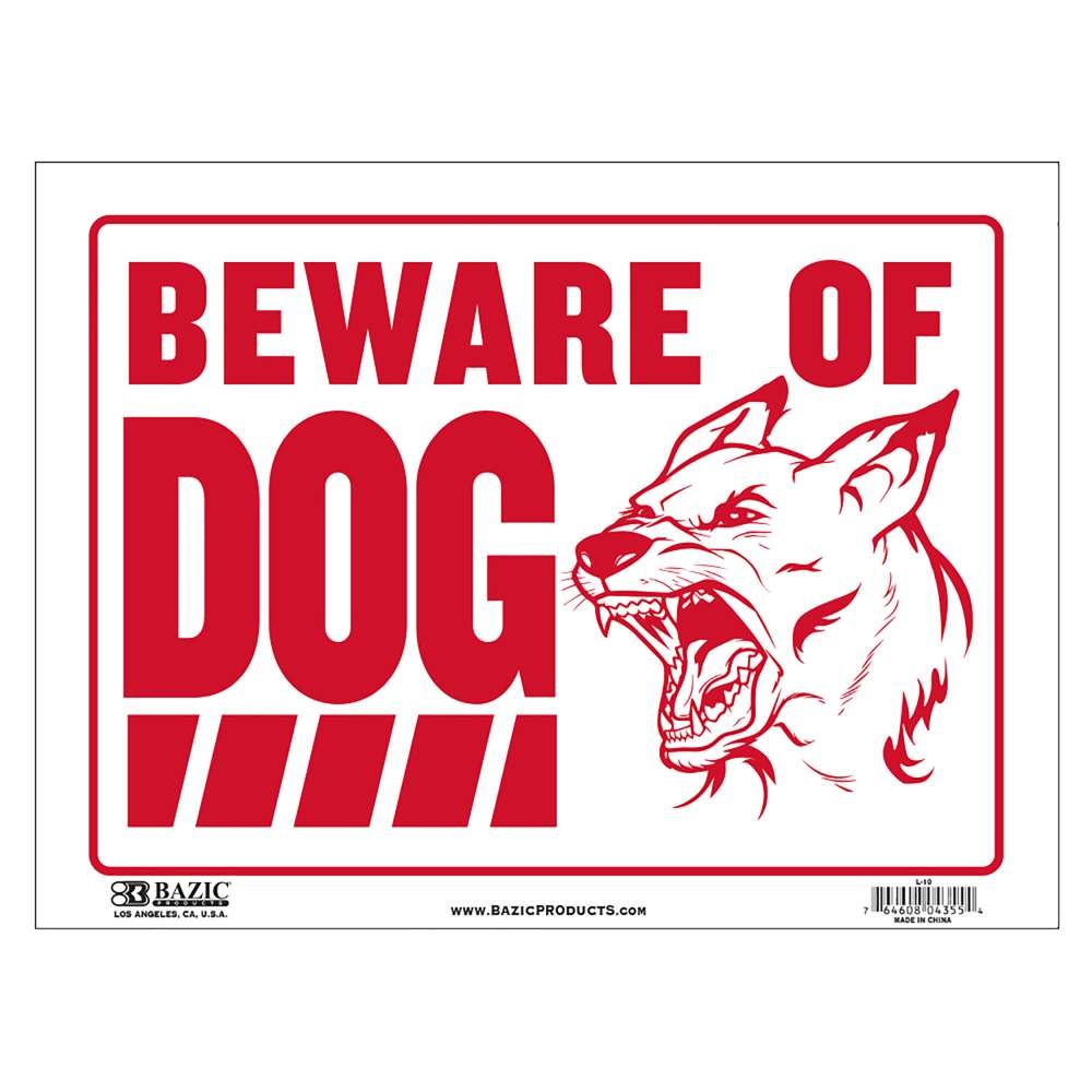 BAZIC 12″ X 16″ Beware of Dog Sign, pack of 24