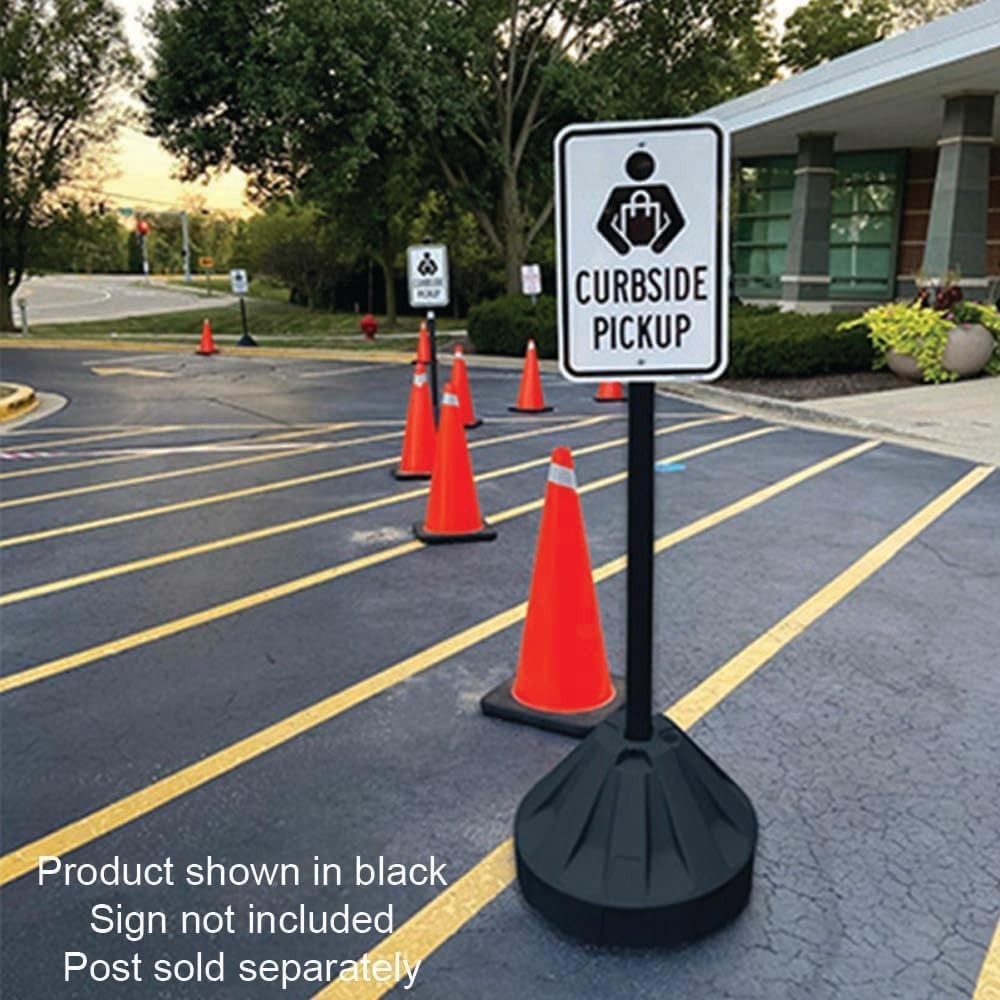 Roll-A-Post Portable Sign Post Base for 24″ X 24″ or Smaller Signs Yellow