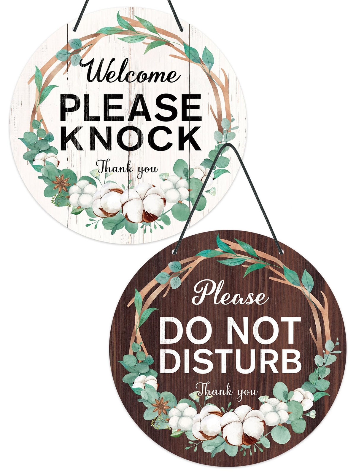Office Sign Round PVC Door Hanger 9in In Session & Do Not Disturb Welcome & K…