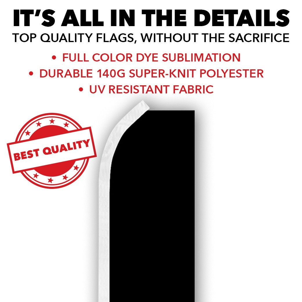 Solid Color Black Advertising Swooper Feather Flutter Flag Black Flag