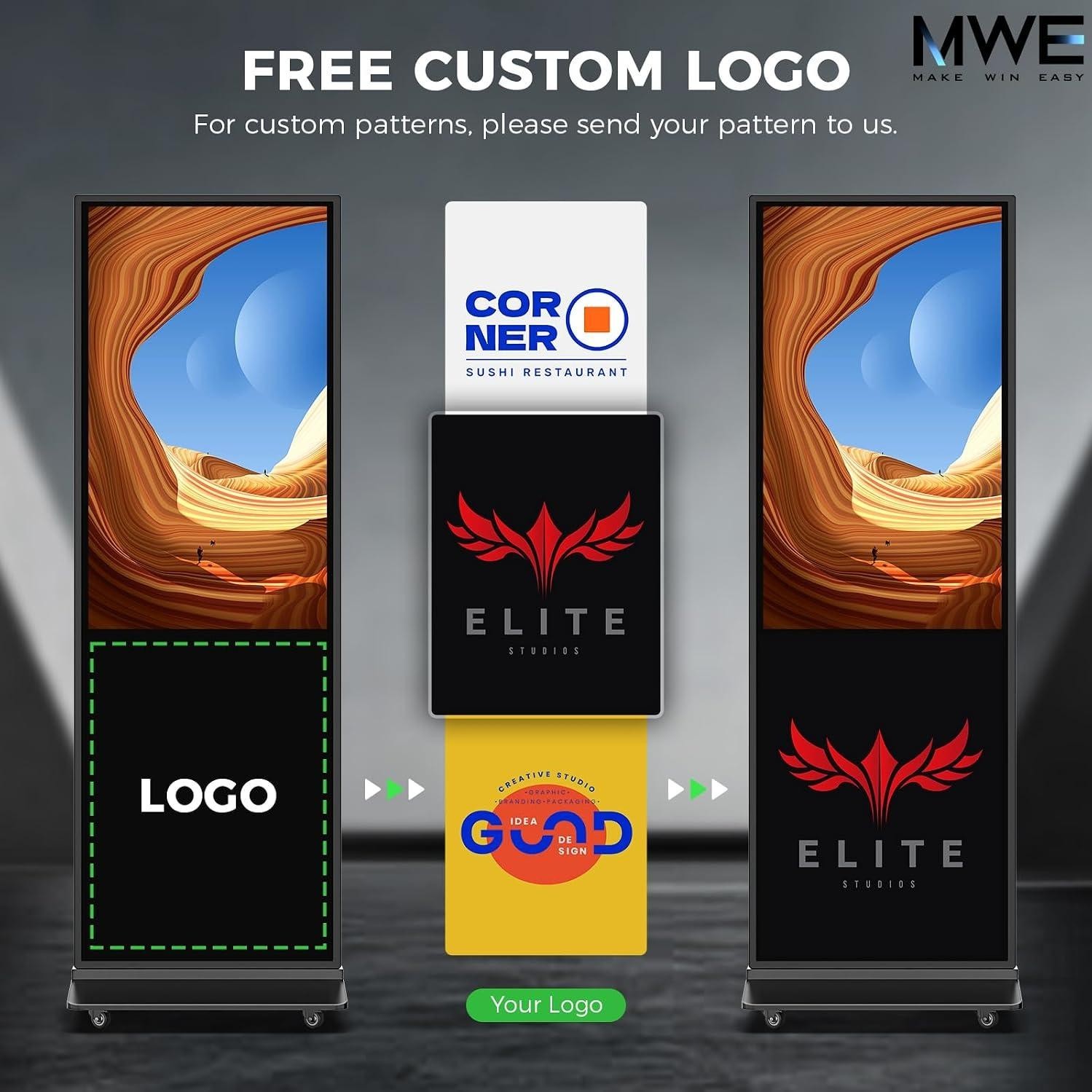 32 Inch Indoor Digital Signage Ultra HD Advertising Display Kiosk