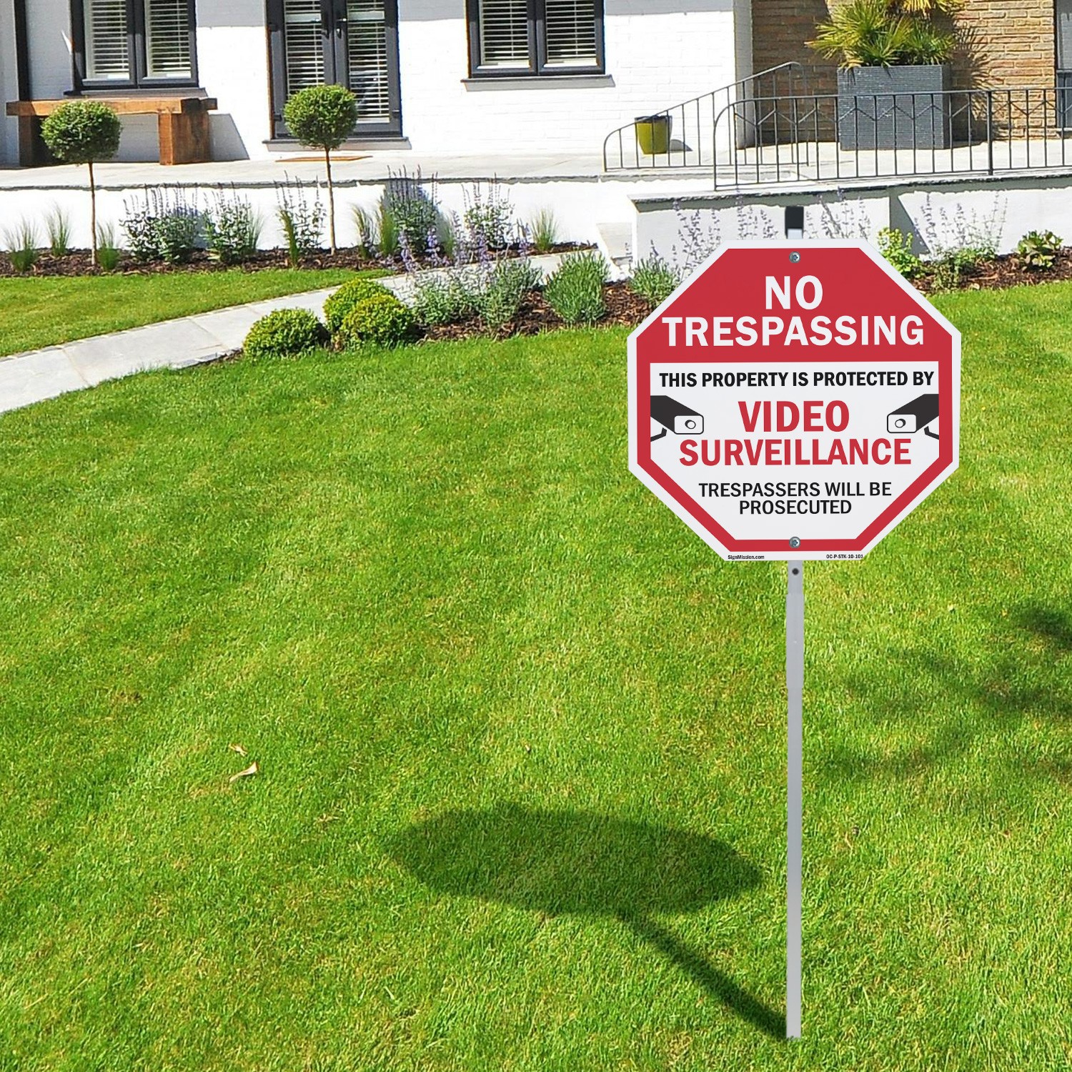 No Trespassing This Property Is P Octagon Sign With Stake Weather Resistant