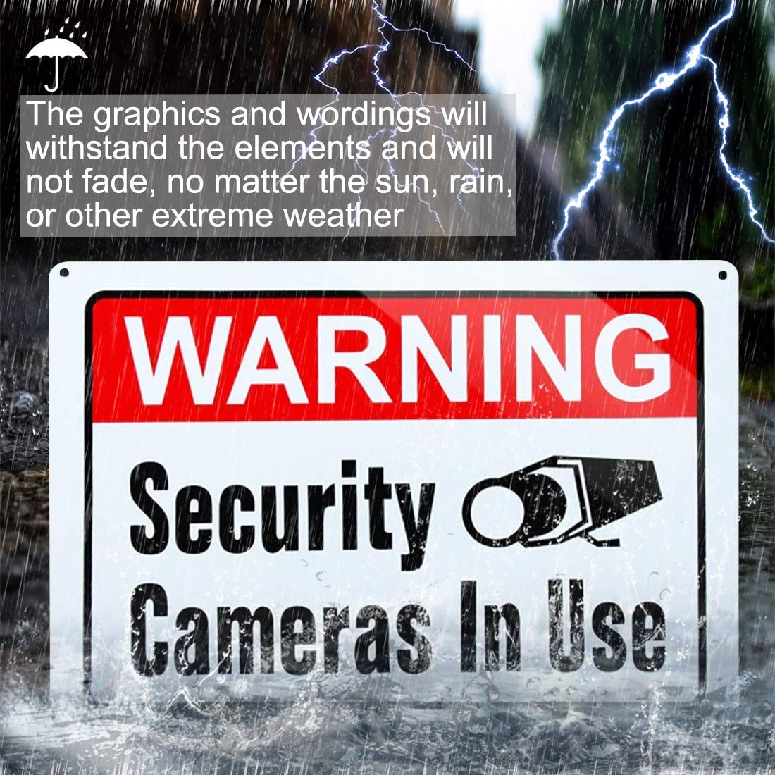 Warning Sign Video Surveillance Security Cameras 10×14 Inch Aluminum 2-Pack