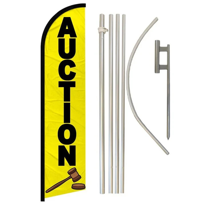Auto Walk In Dealership Variations Windless Advertising Banner Flag Pole Kit