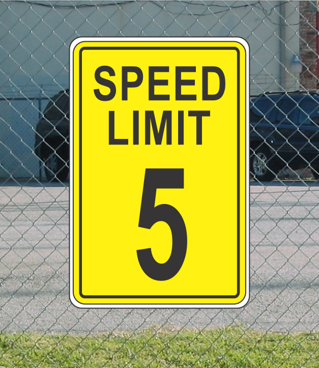 Yellow Speed Limit 5 Metal Sign for Street Road Highway Parking Lot 12″x18″ mph