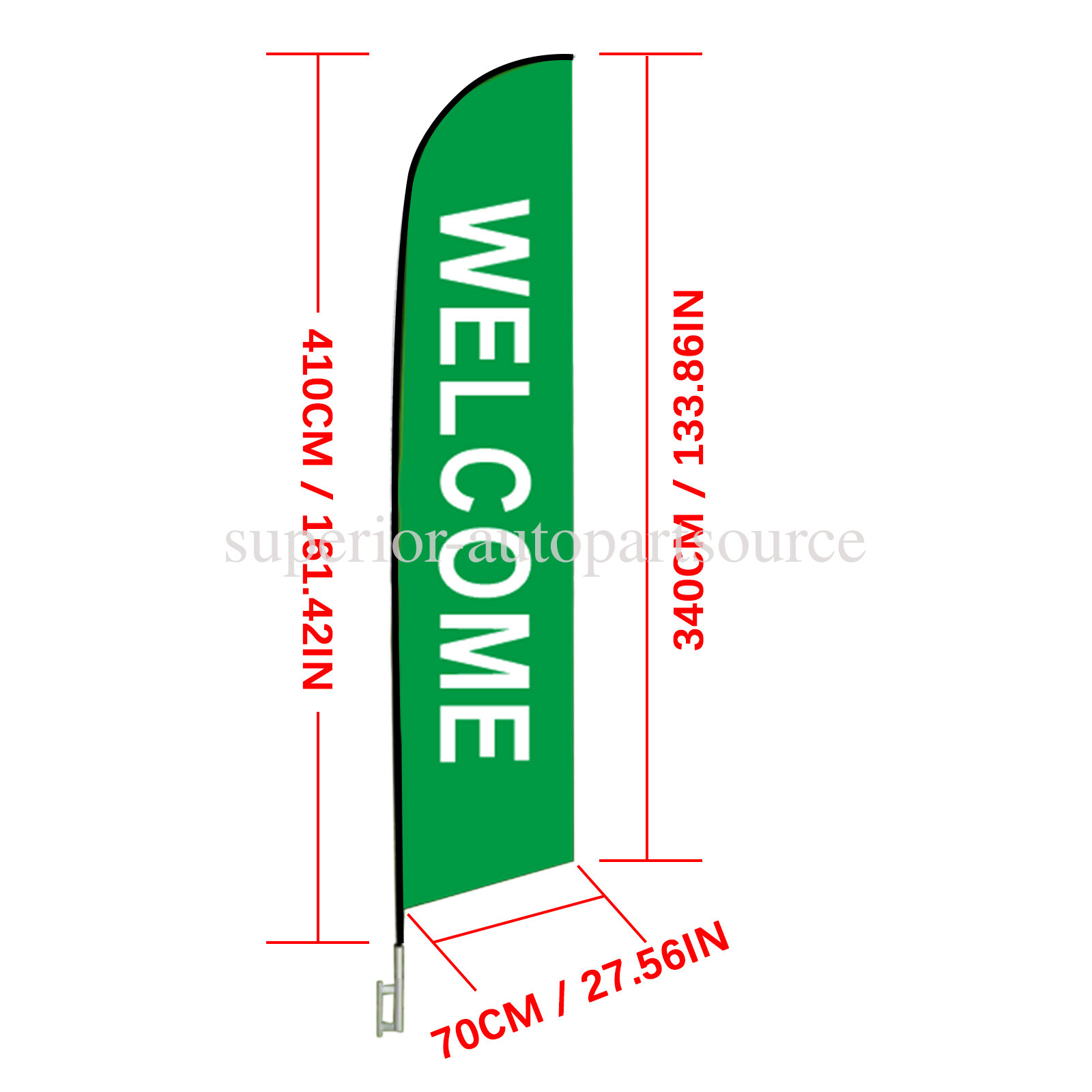 Open Feather Flags w/Pole Kit Durable Stretch Fabric Flag Portable &Convenient