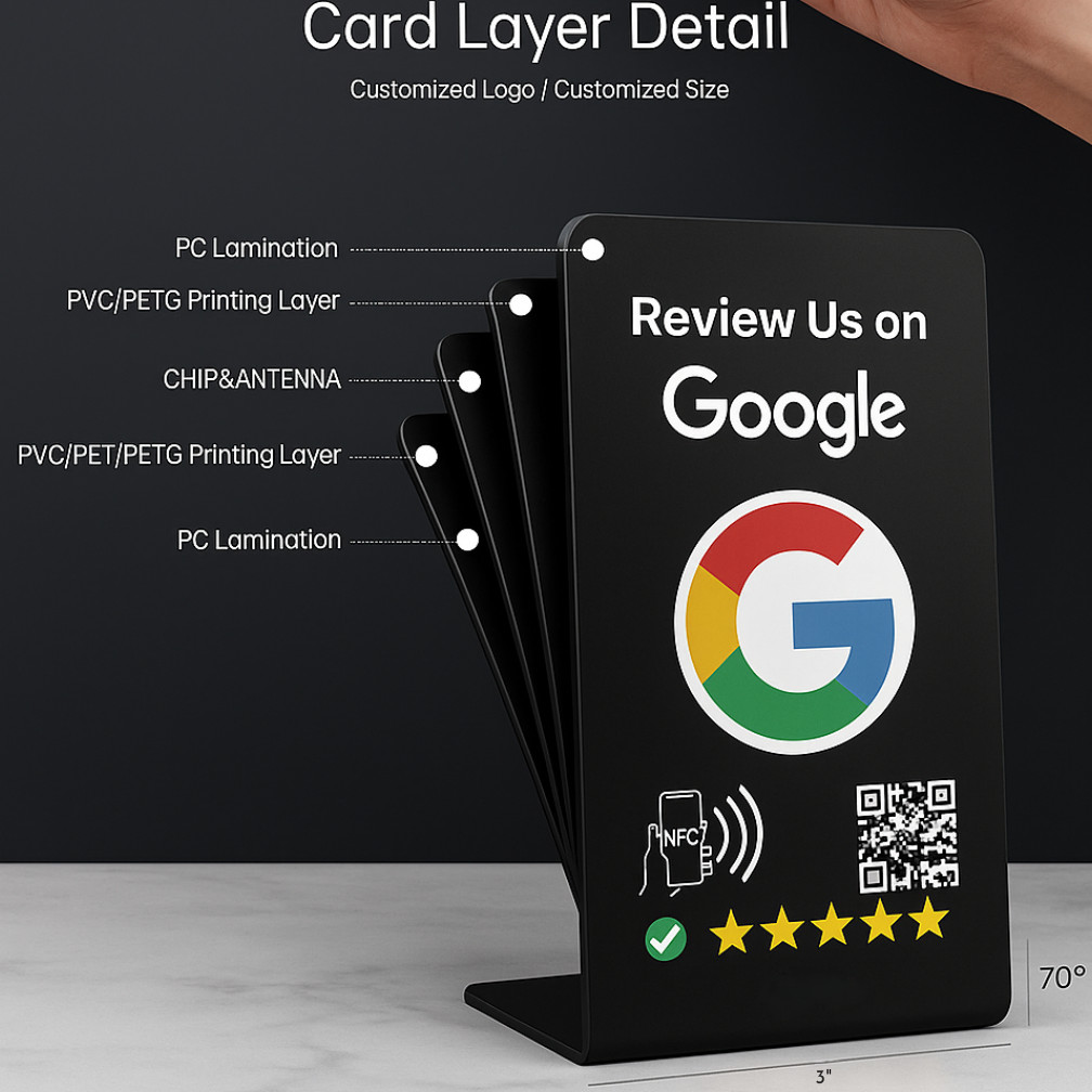 Google Review Stand Tap Tap for Instant Reviews – All Phones Compatible (BLACK)