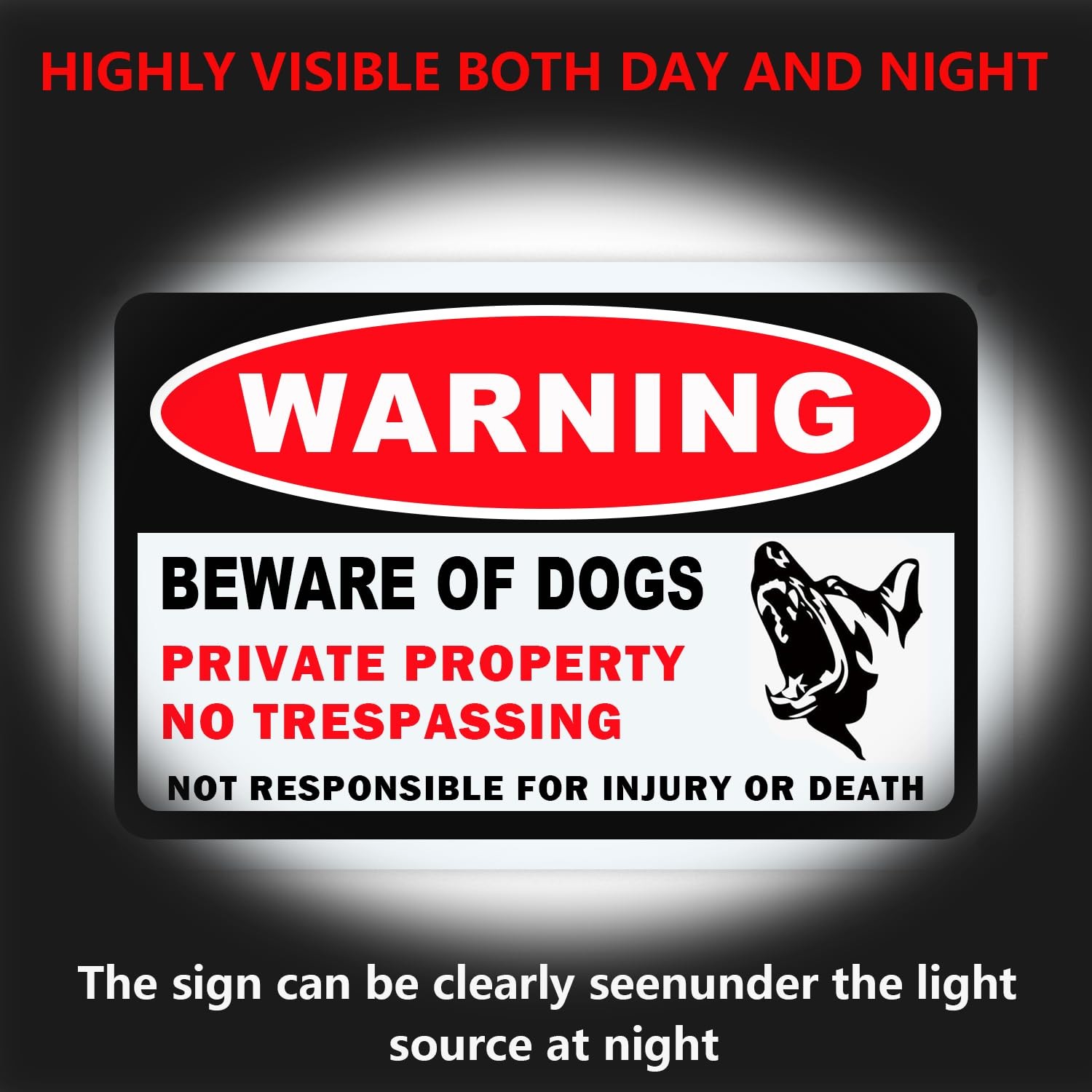 3 Pack Beware of Dog Signs for Fence – 10×7 Inch, Rust Free Aluminum, Reflective