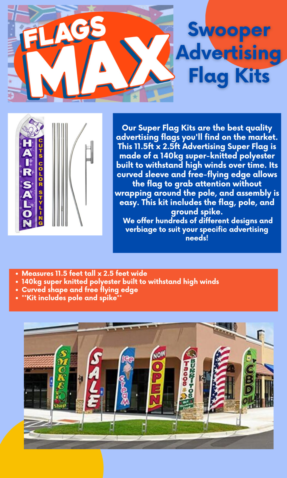Self Storage Boxes Services Variations Swooper Advertising Banner Flag Pole Kits