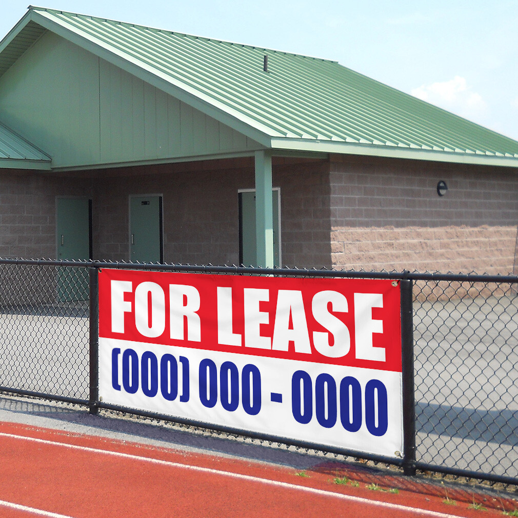 Vinyl Banner Multiple Sizes For Lease Custom Phone Number Promotion Business