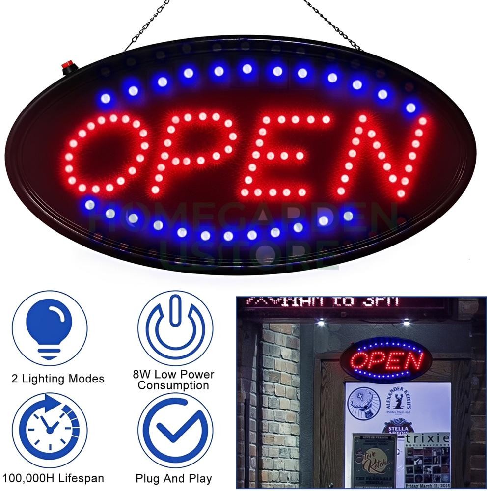 LED Open Sign 19×10″ Bright High Visibility Advertisement Board Electric Display