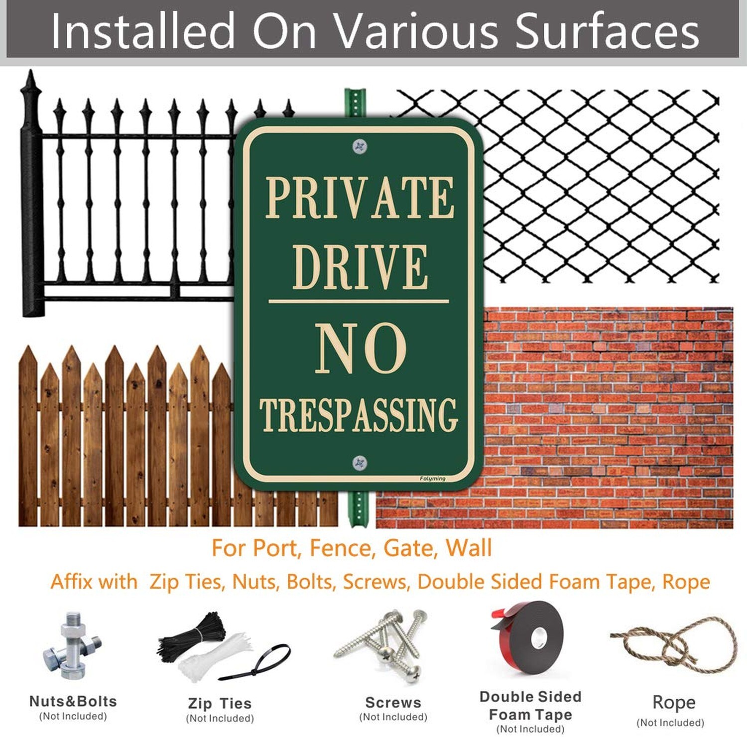 2 Pack Private Drive No Trespassing Signs 12 x 18 Inches Private Drive Sign N…