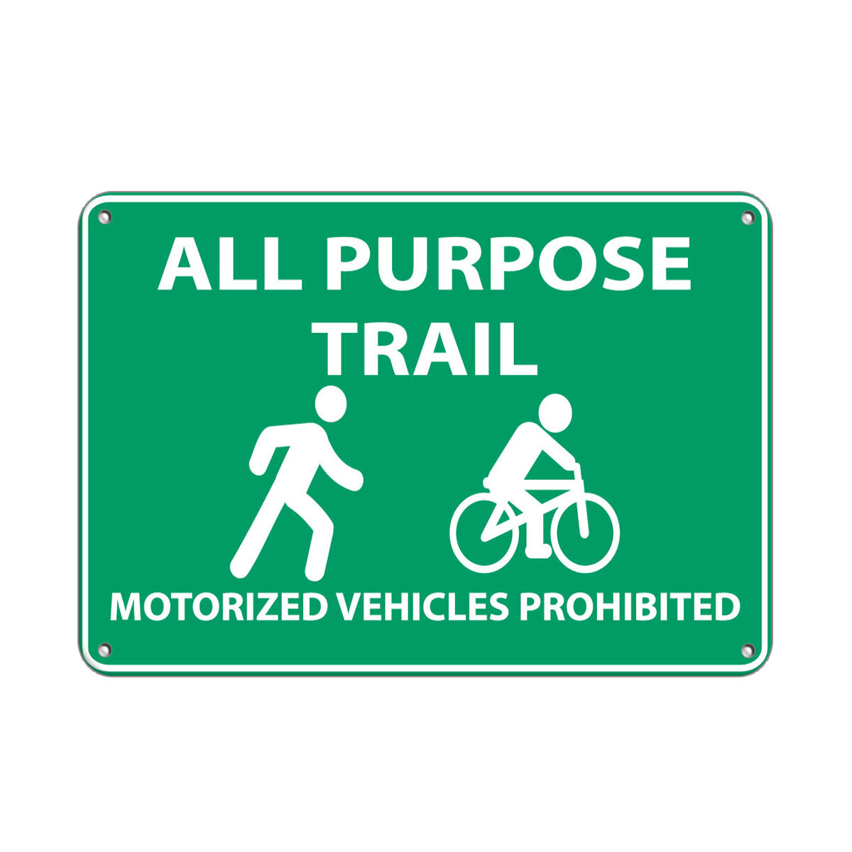 Horizontal Metal Sign Multiple Sizes Purpose Trail Motorized Vehicles Prohibited