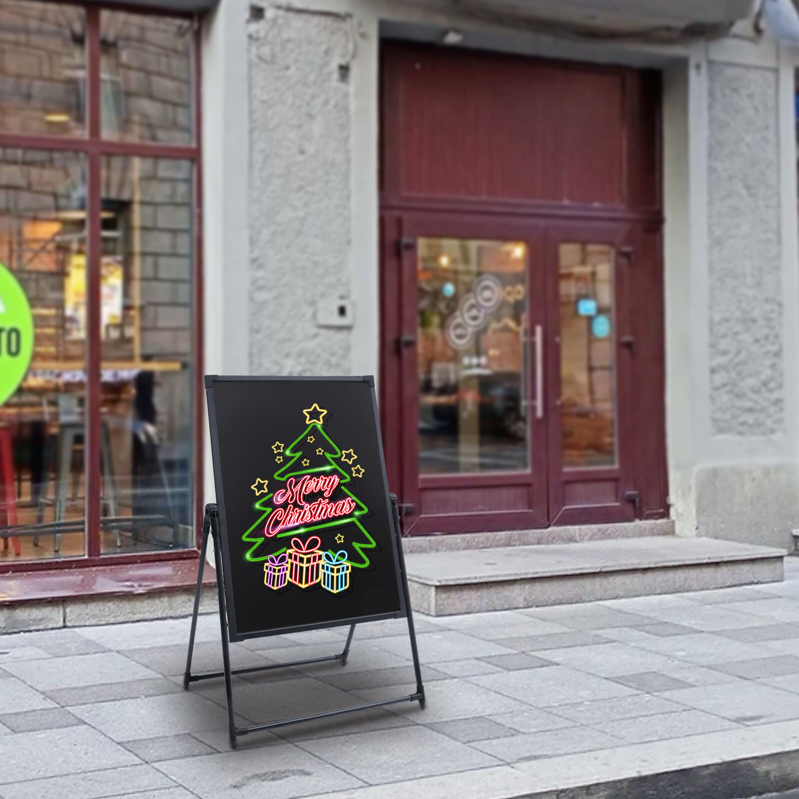 LED Message Board Sign Illuminated Neon Erasable Menu Board Adjustable Height