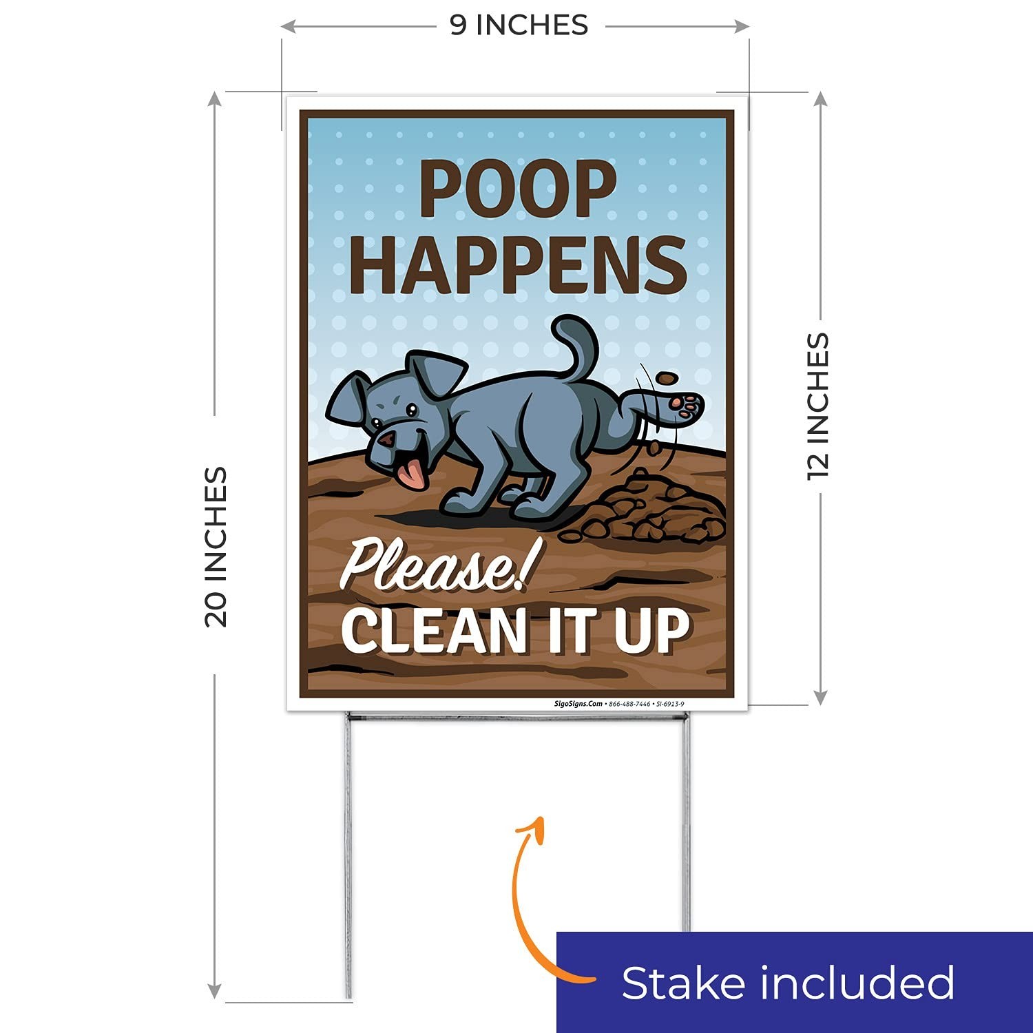 Corrugated Plastic Pet Reminder Sign, 2 Pack