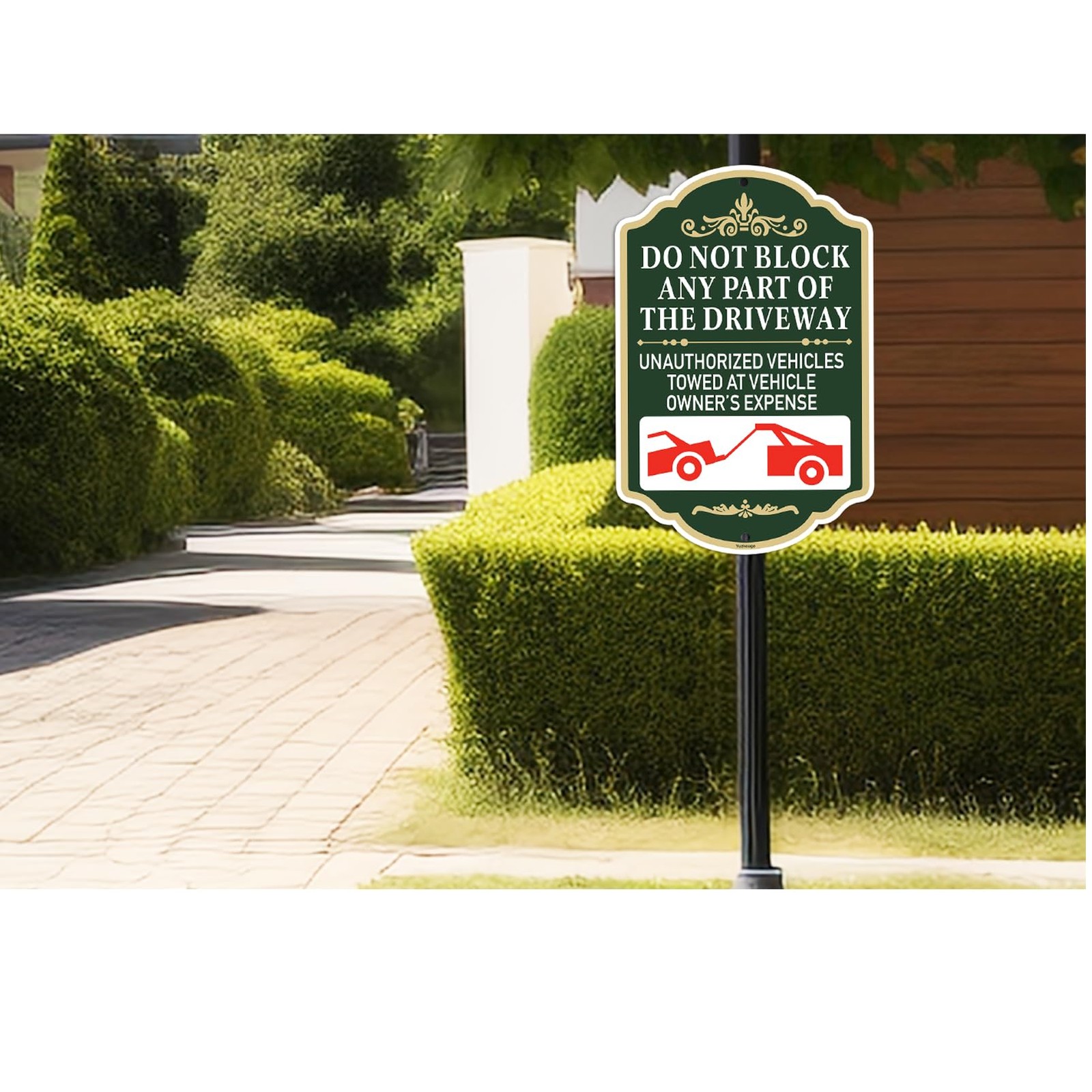 2 PCS 12×18 Inch Do Not Block Any Part Of Driveway No Parking Aluminum Sign