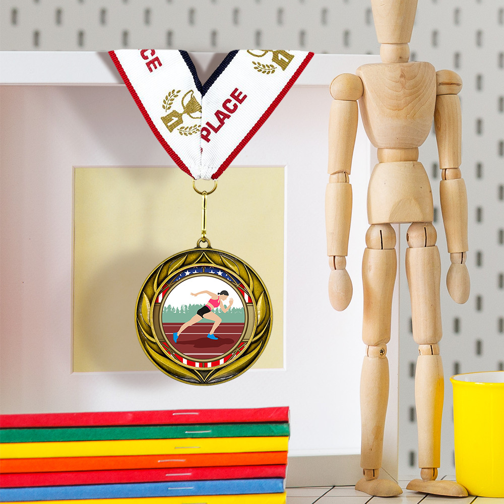 All Quality Wreath Design Track and Field Medal (female)