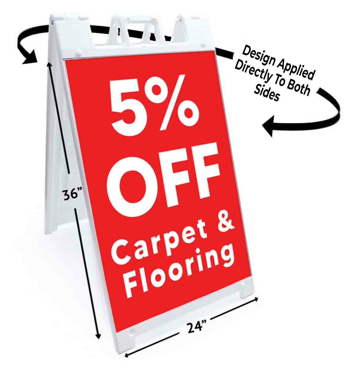 5% Off Carpet & Flooring Signicade 24×36 A Frame Sidewalk Sign Double Sided