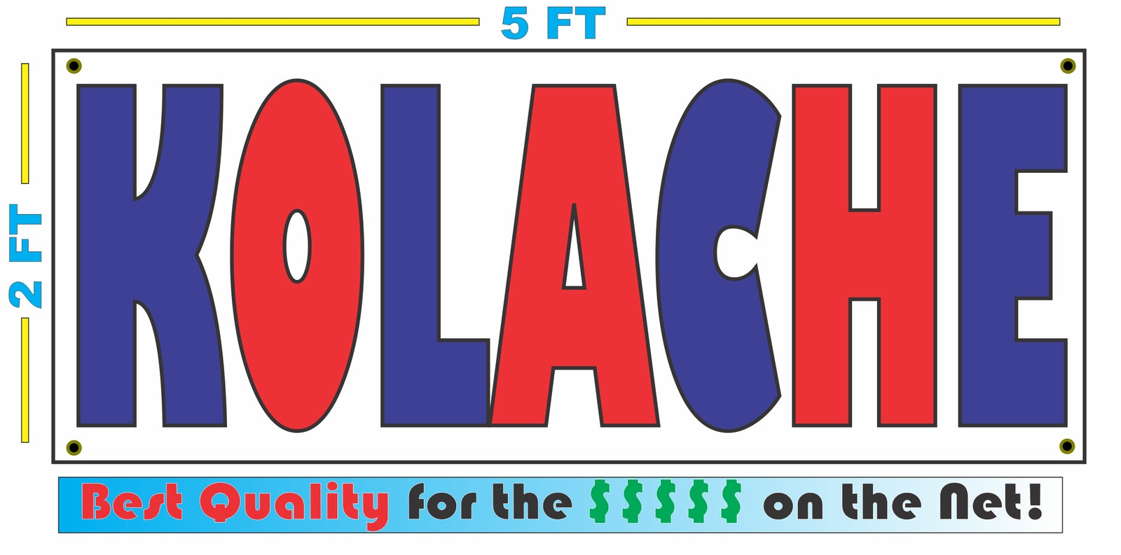 KOLACHE All Weather Banner Sign NEW Larger Size High Quality! XXL