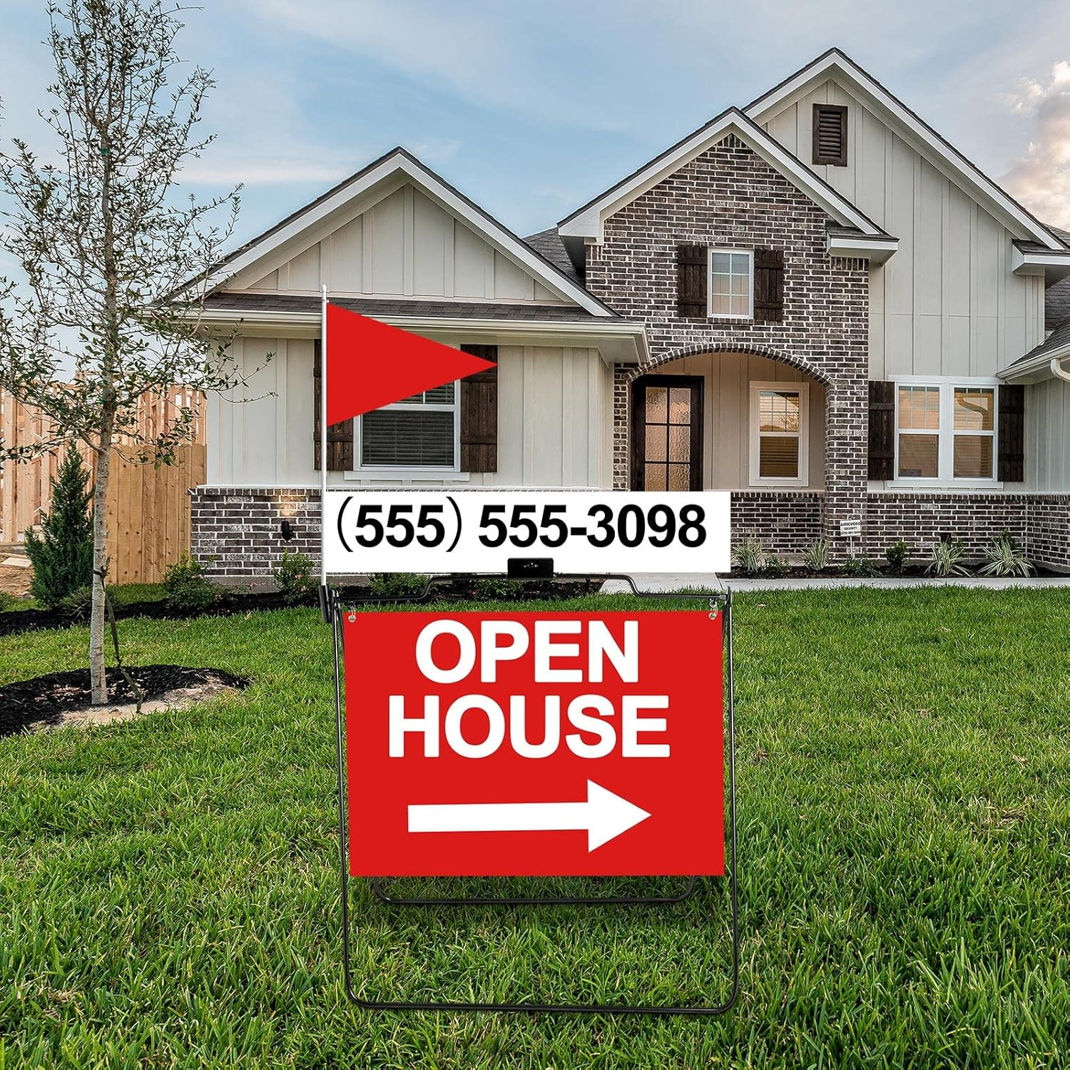 5 Pack Open House Signs, Open House Yard Sign Frames, a Frame Metal Stand Open H