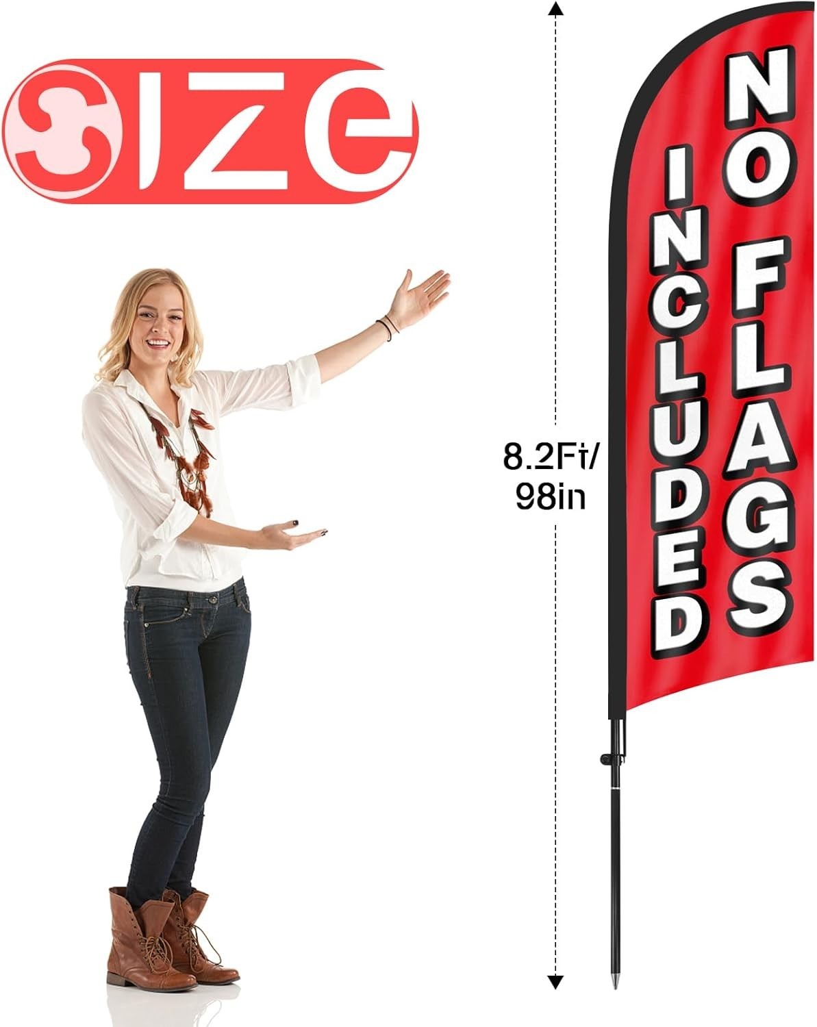 Feather Flag Pole Kit for Swooper Flag 6FT, Swooper Flag Pole Kit with Ground…