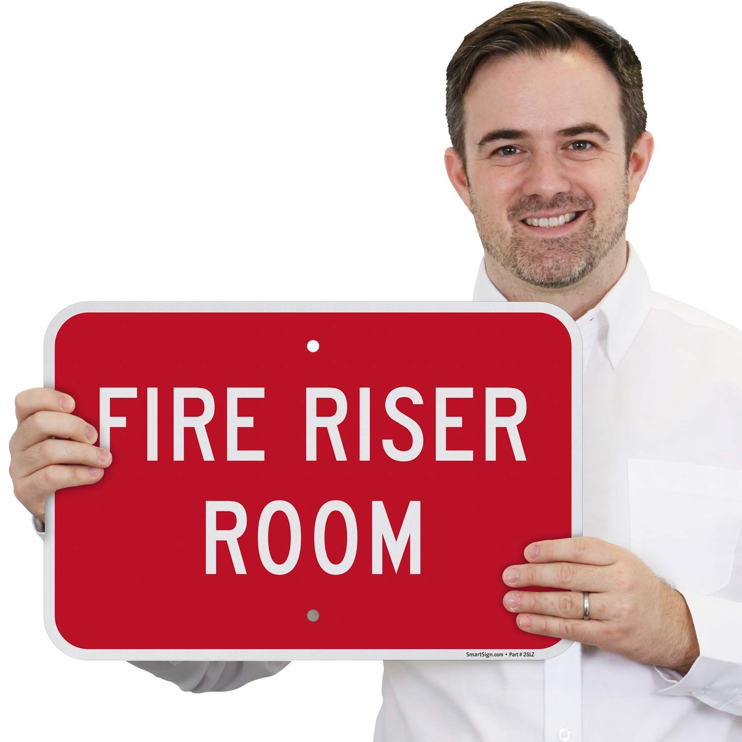 12 x 18 inch “Fire Riser Room” Metal Sign with Pre-Cleared Holes, Screen Prin…