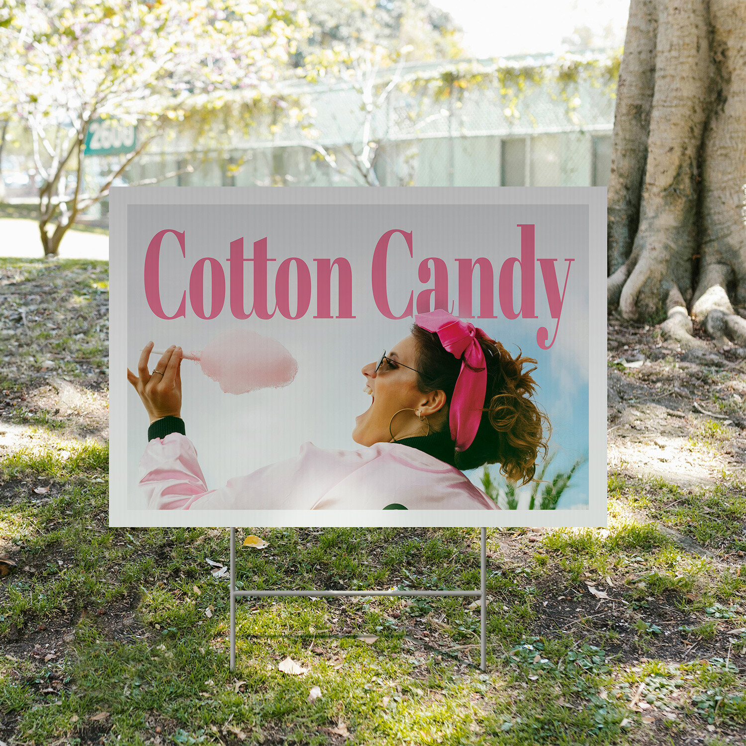 Cotton Candy Yard Sign Carnival Treats, Freshly Spun, Perfect for Events