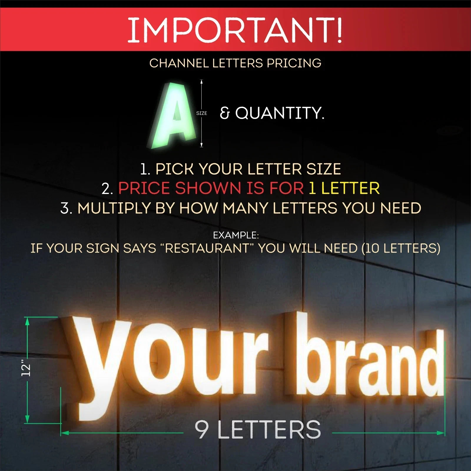 𝑵𝓙̶ Your Brand Custom 3D Channel Letters Illuminated & Non-Illuminated