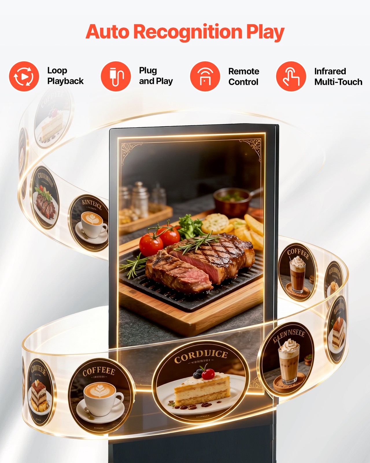 VEVOR 65 in Indoor Digital Signage Floor Standing Advertising Display Kiosk 4K