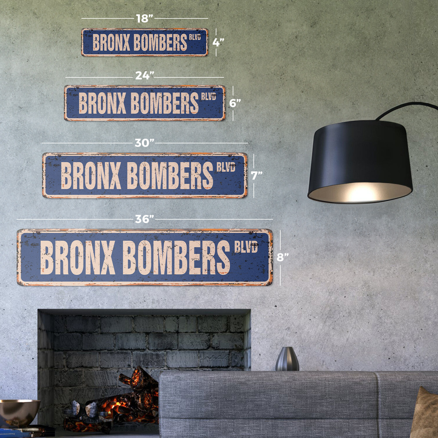 BRONX BOMBERS Vintage Street Sign Metal Plastic new york baseball fan NY