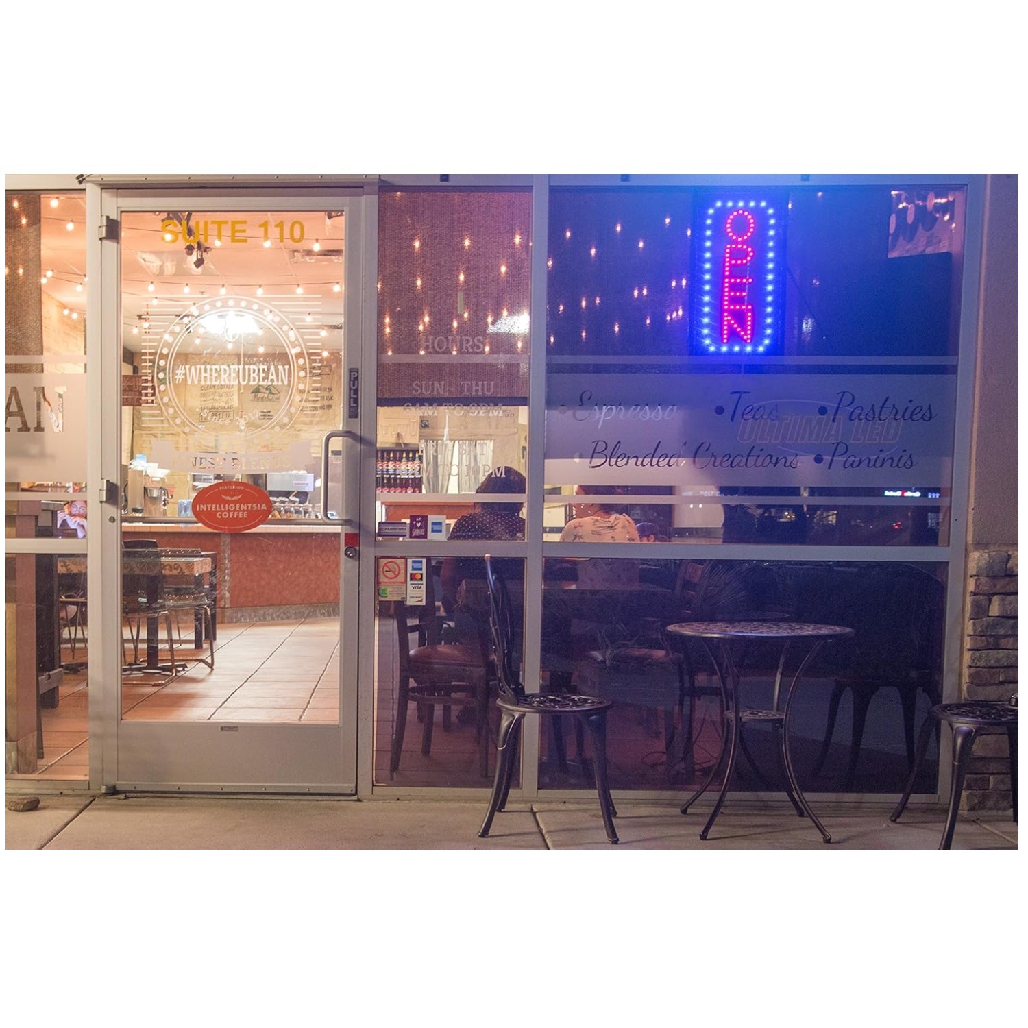 LED Open Sign with Business Hours – Ideal for Retail