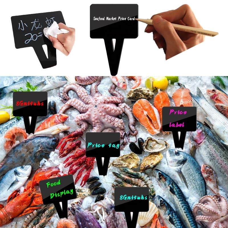 10 Pack Plug-in Label Display, Plastic Sign Clips, Mini Signs for Food Displa…
