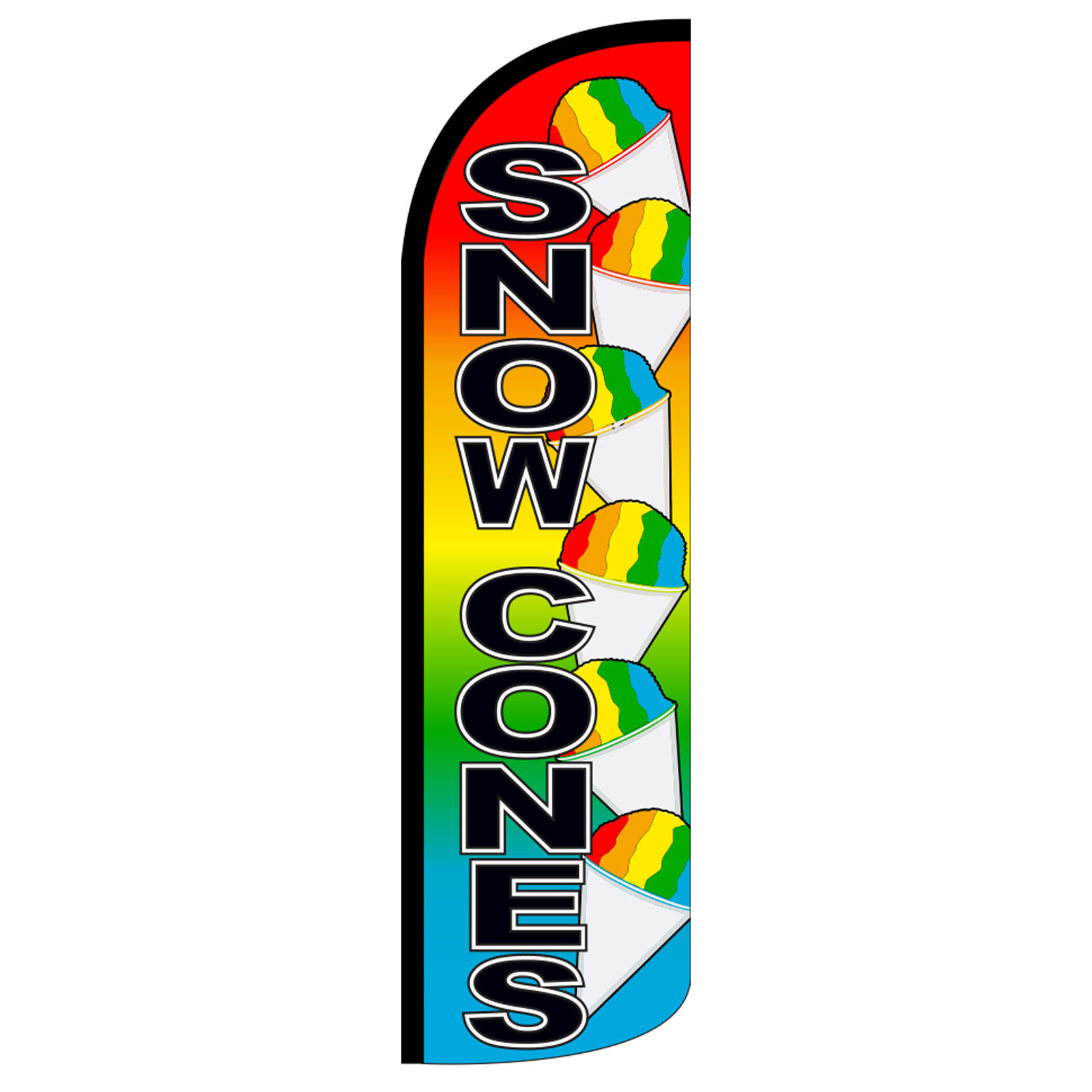 Snow Cones Flag Flutter Feather Banner Swooper Extra Wide Windless