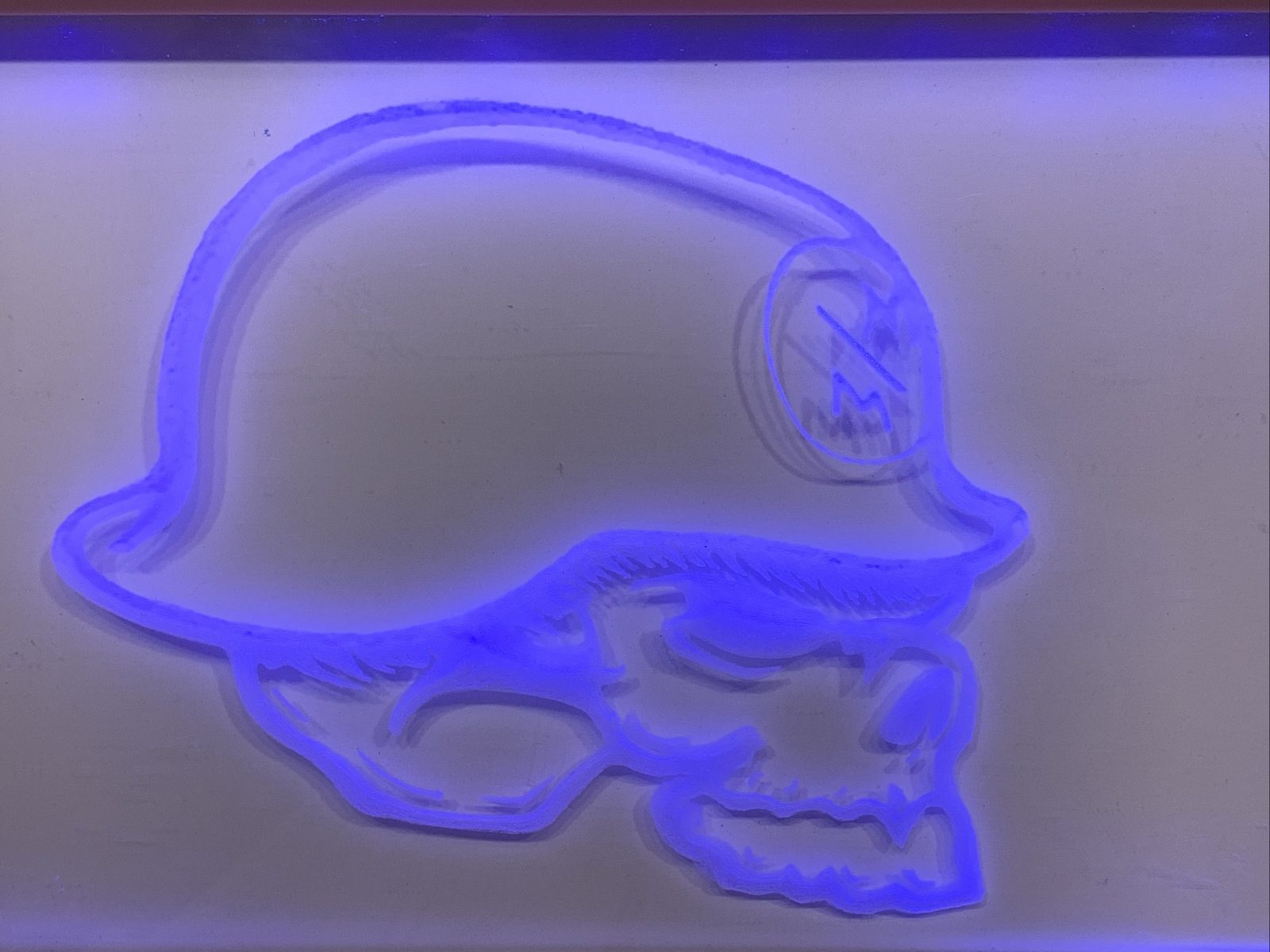 Metal Mulisha LED Light Up Sign Lamp Acrylic Blue Color Electric