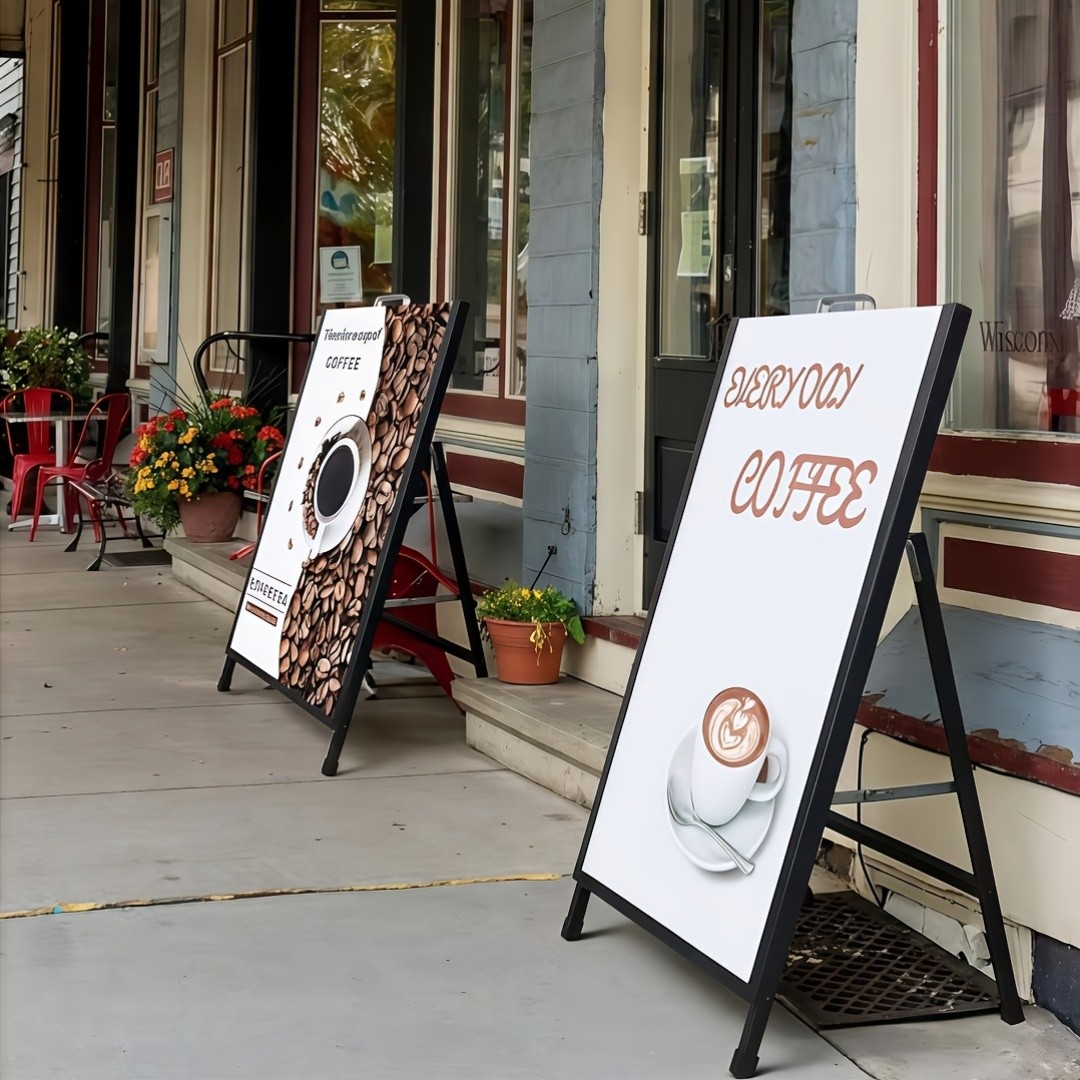 1/2pcs Heavy Duty Metal A-Frame Sidewalk Sign