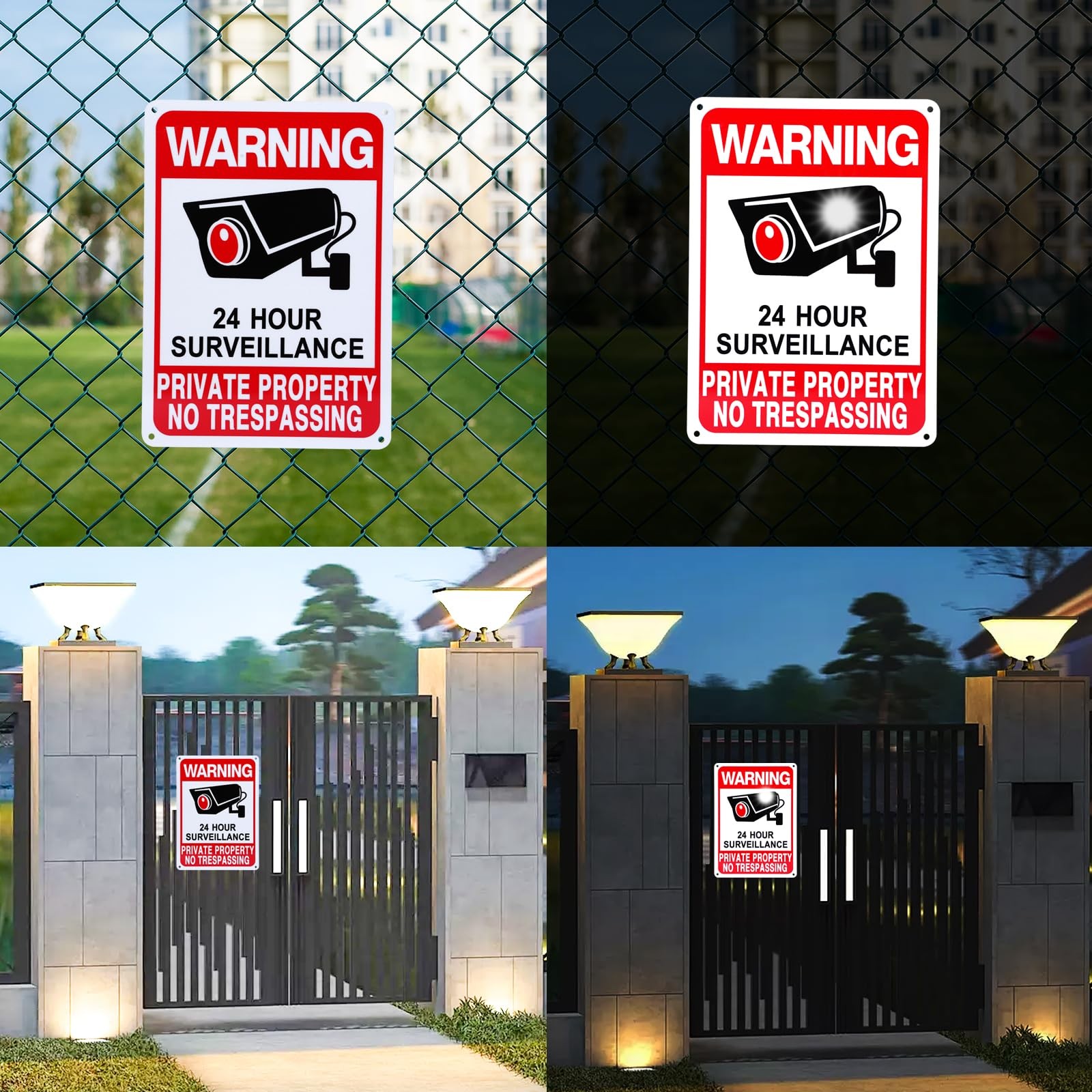 2-Pack Private Property Video Surveillance Signs, 2025 Version, 10 x 7 Inches
