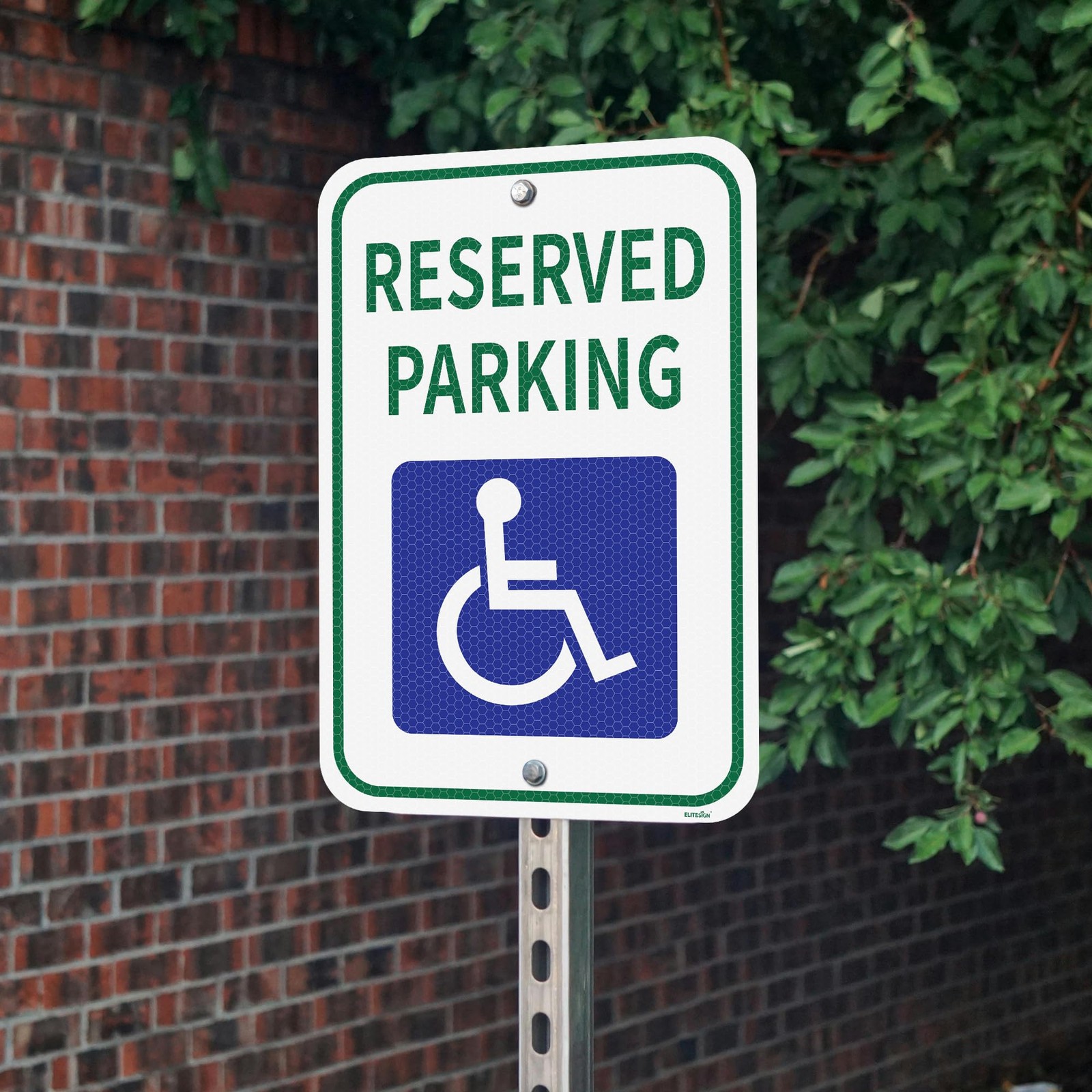 2 PCS 12×18 Inch Handicap Reserved Parking Sign 4M Reflective Weather Resist