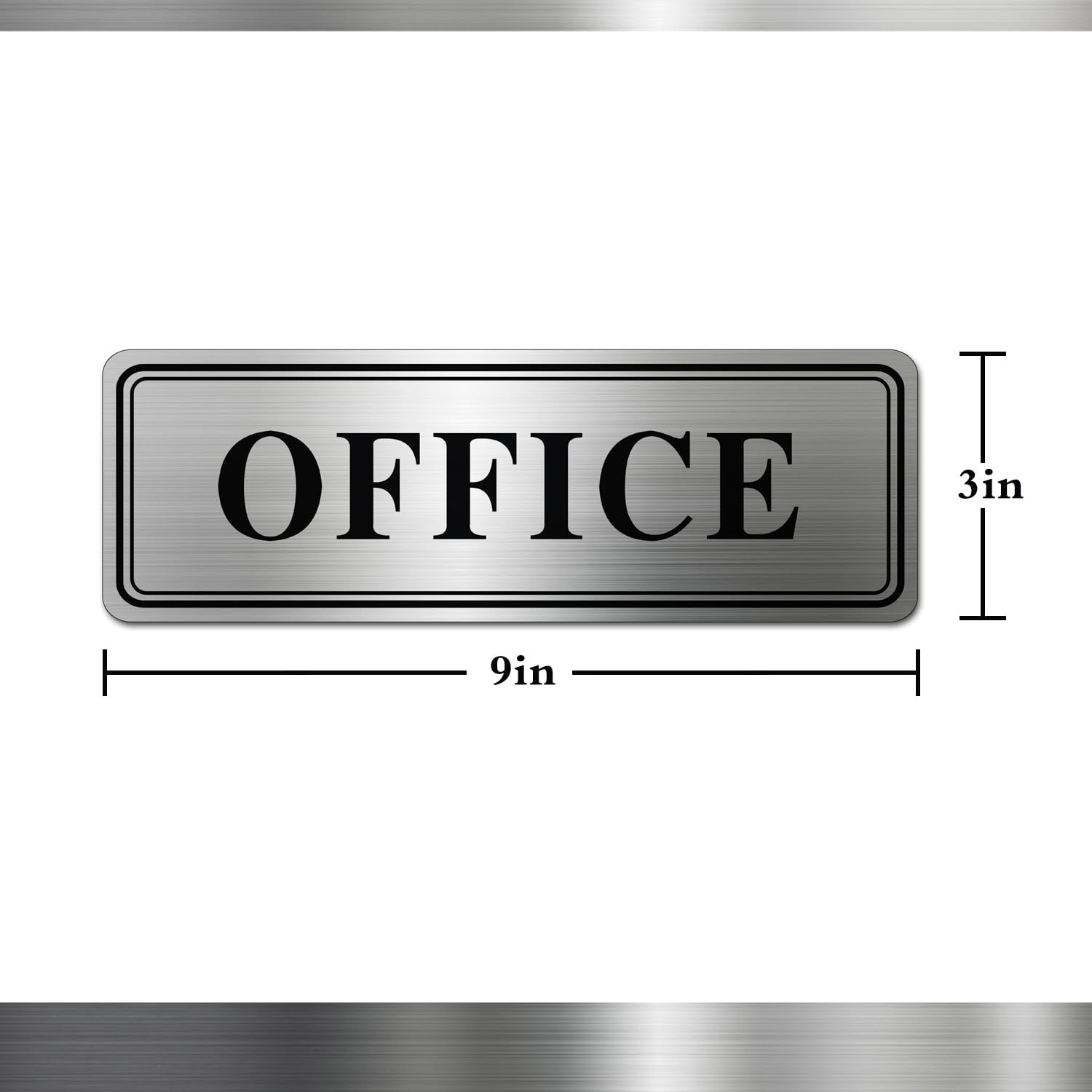 1 PC Metal Stainless Steel Office Sign Door Self Adhesive 9×3 Inch Business