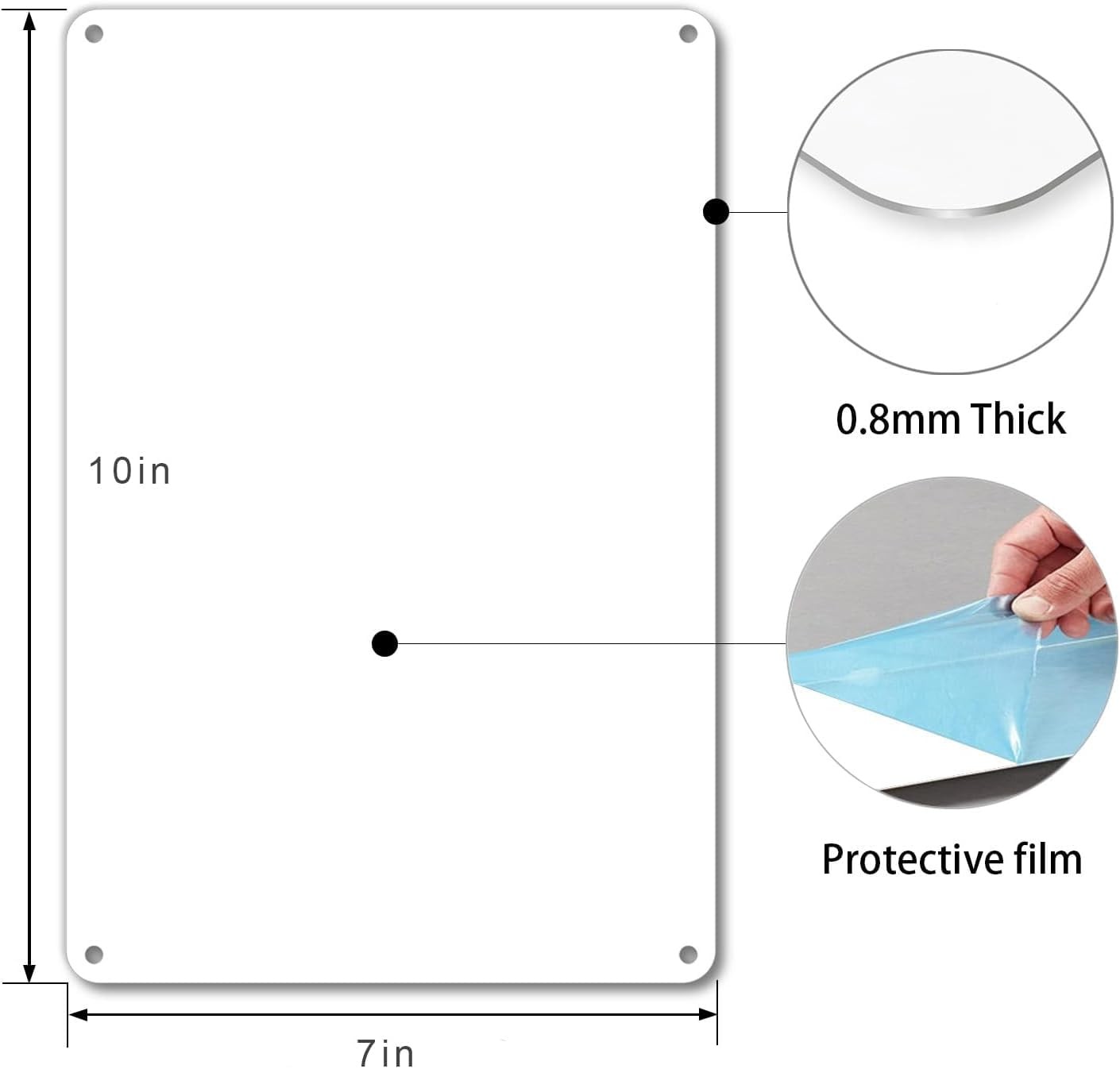 White Blank Metal Sign,10 x 7 Inches Sturdy Rust Free Aluminum Metal Signs Wh…