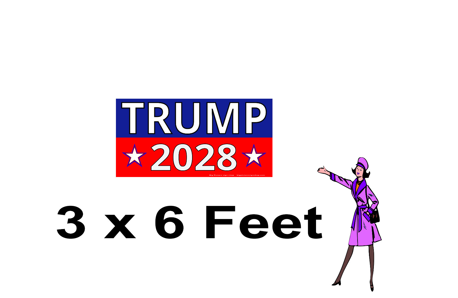 TRUMP 2028 -Banners – HUGE & VERY LARGE – Dk Blu Rd – Fast Shipping -USA MADE-30