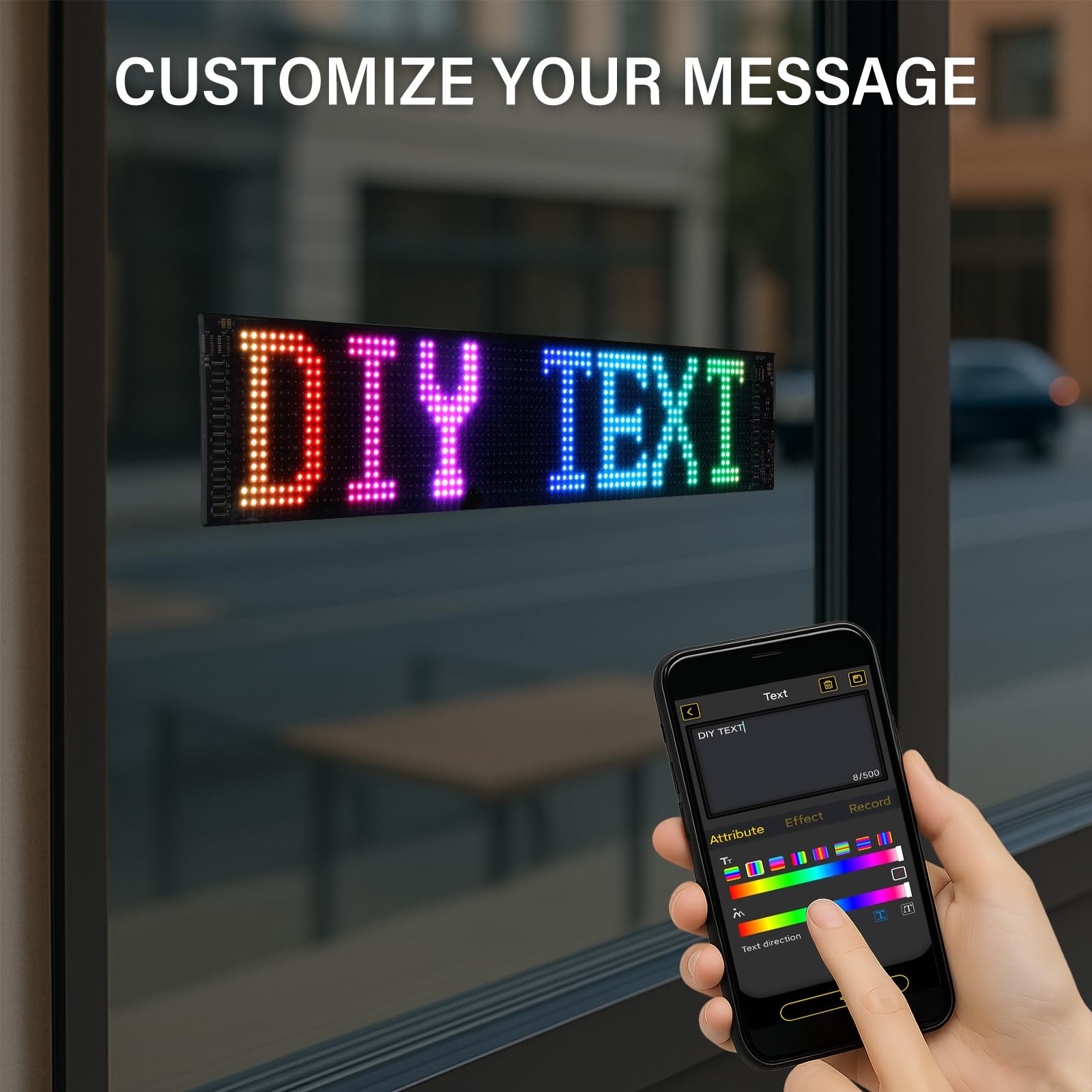 24×5 Programmable LED Sign with Bluetooth Control, Flexible Scrolling LED Sig…
