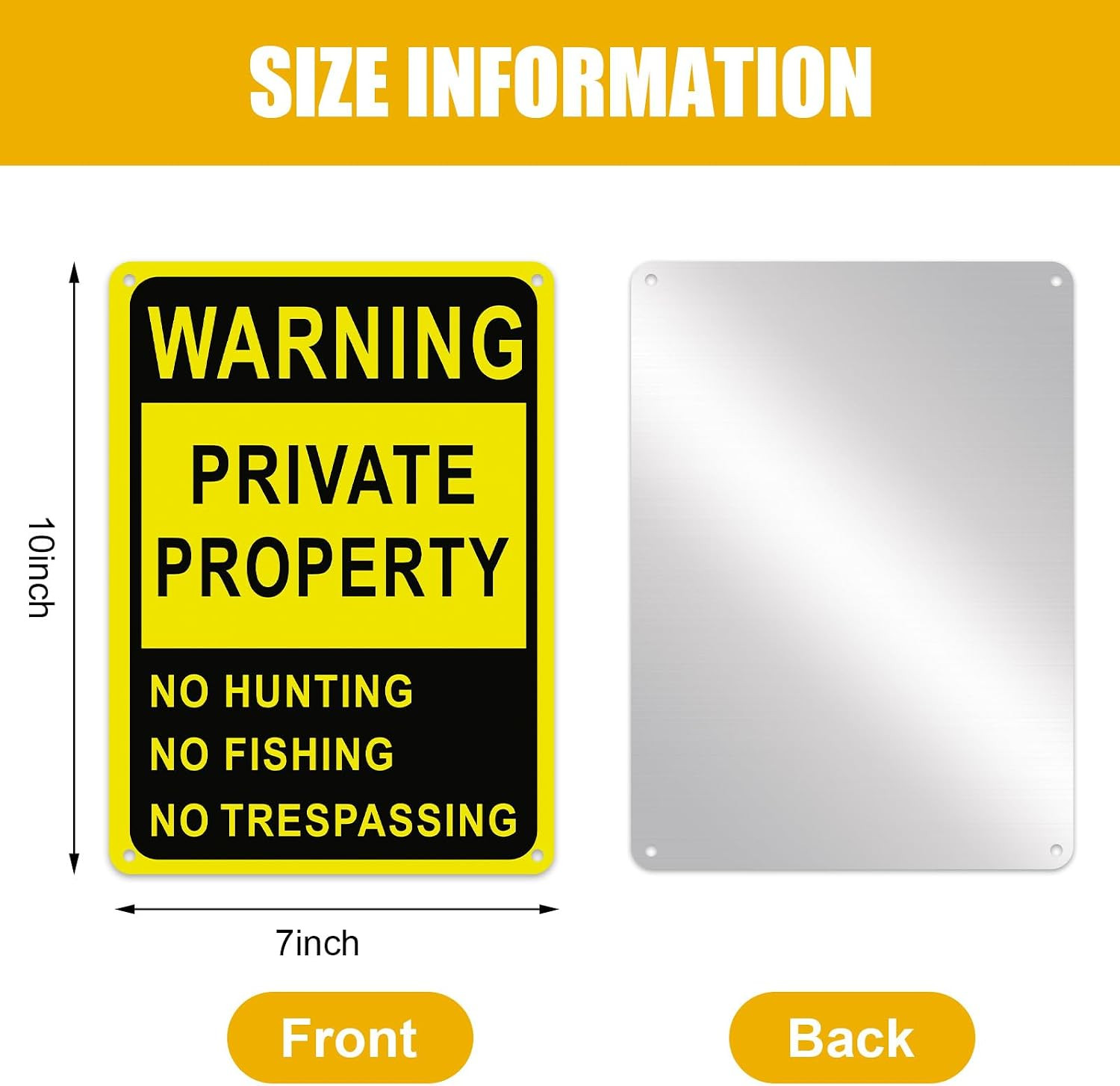 4 Pcs Posted No Trespassing Signs Private Property 10×7 Sign Reflective Aluminum