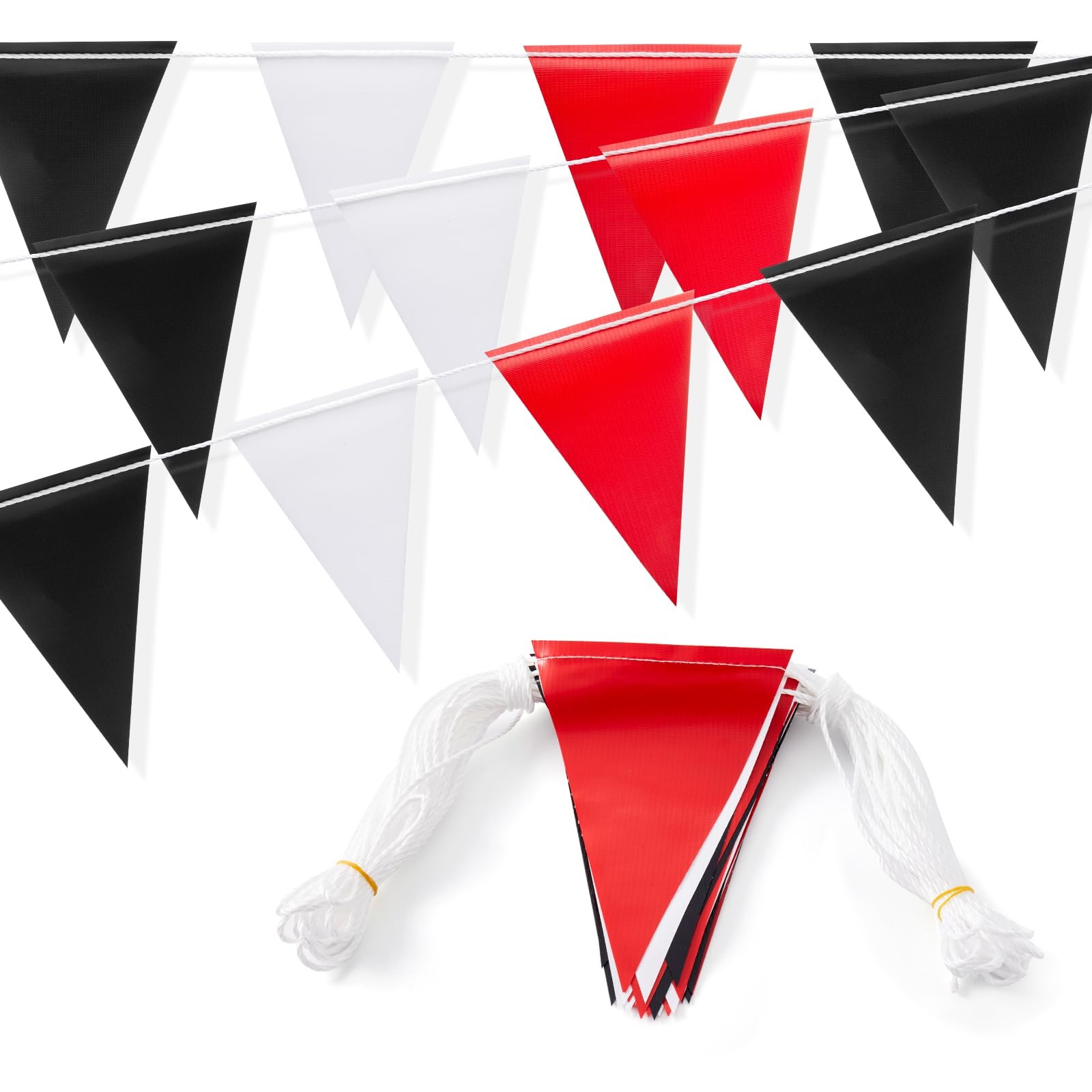 Caution Safety Pennant Flags – 315FT Colored Triangle Warning Banner for Part…