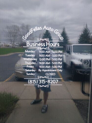 Custom Business Store Hours Sign Decal Sticker 12×18 EXTERIOR Window Door 028