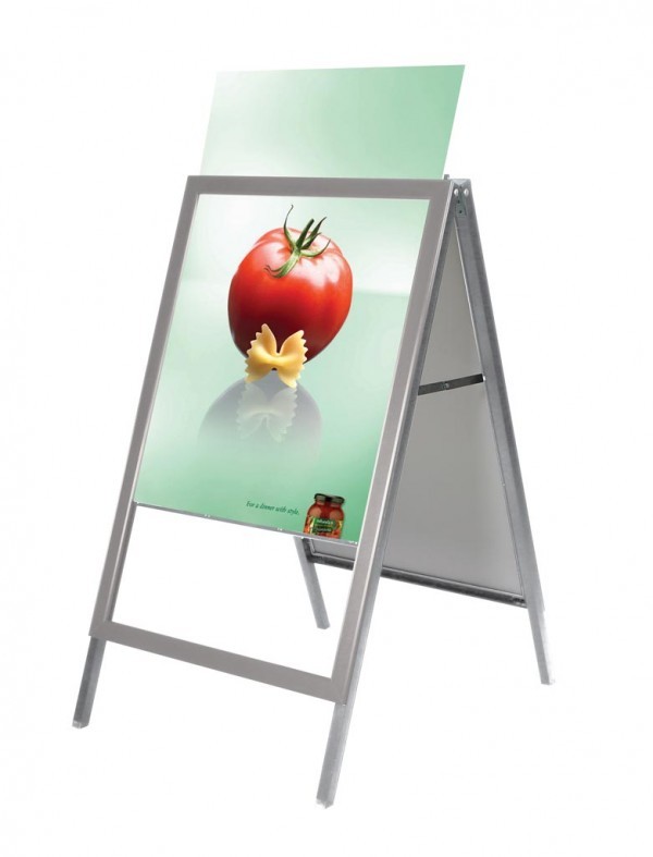 30?40 Slide-in A Frame Menu Double Sided Display Board Sidewalk Sign Silver