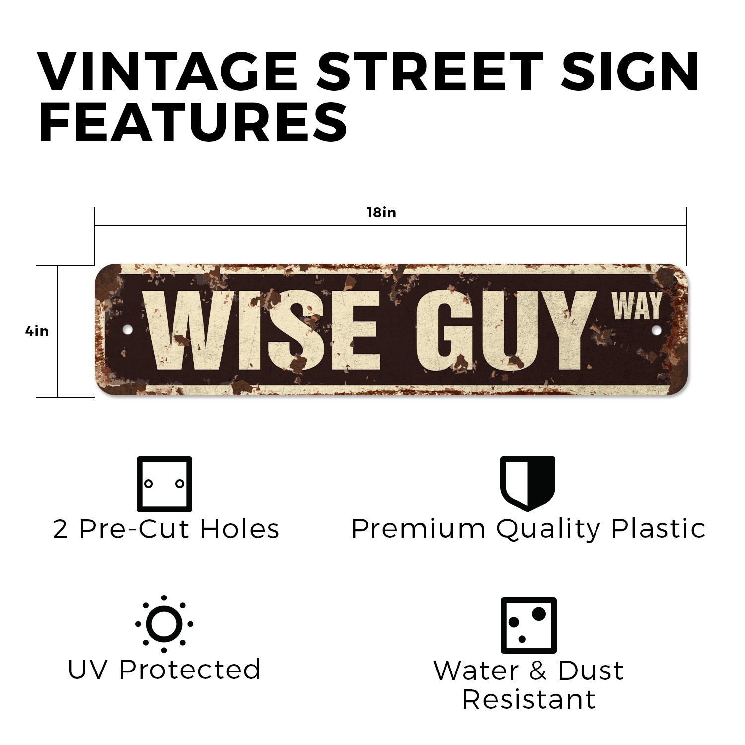 WISE GUY Vintage Style Rustic Street Sign Metal hood mob gang mafia gangster